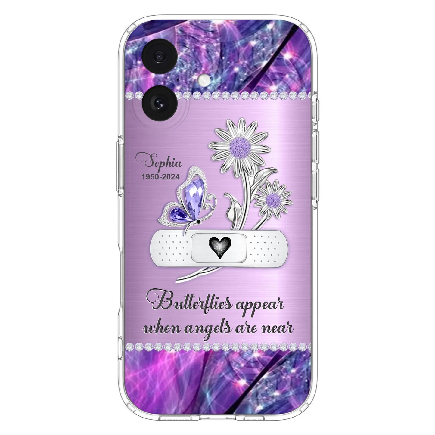 Custom Personalized Memorial Phone Case - Memorial Gift For Family Member - Butterflies Appear When Angels Are Near - Case For iPhone/ Samsung