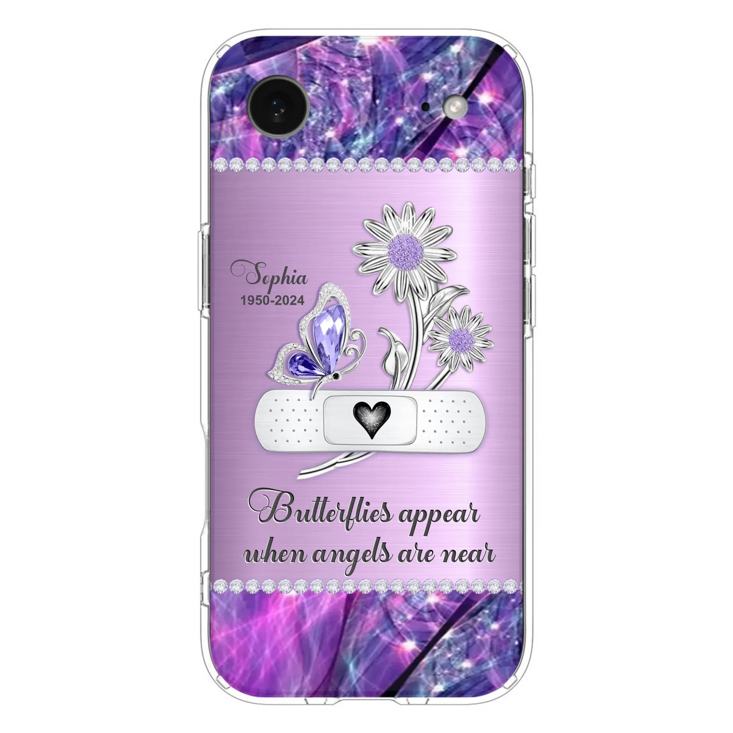 Custom Personalized Memorial Phone Case - Memorial Gift For Family Member - Butterflies Appear When Angels Are Near - Case For iPhone/ Samsung