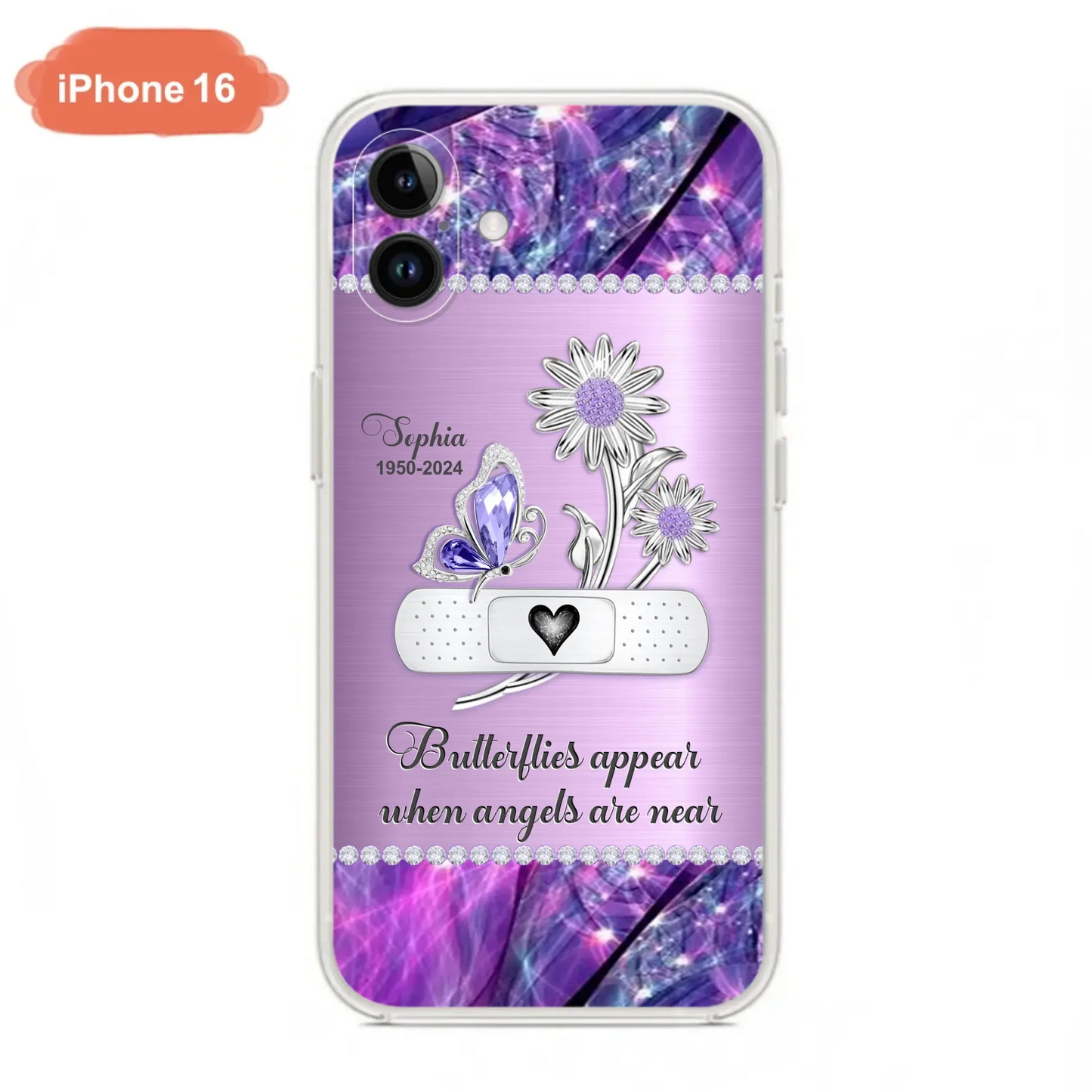Custom Personalized Memorial Phone Case - Memorial Gift For Family Member - Butterflies Appear When Angels Are Near - Case For iPhone/ Samsung