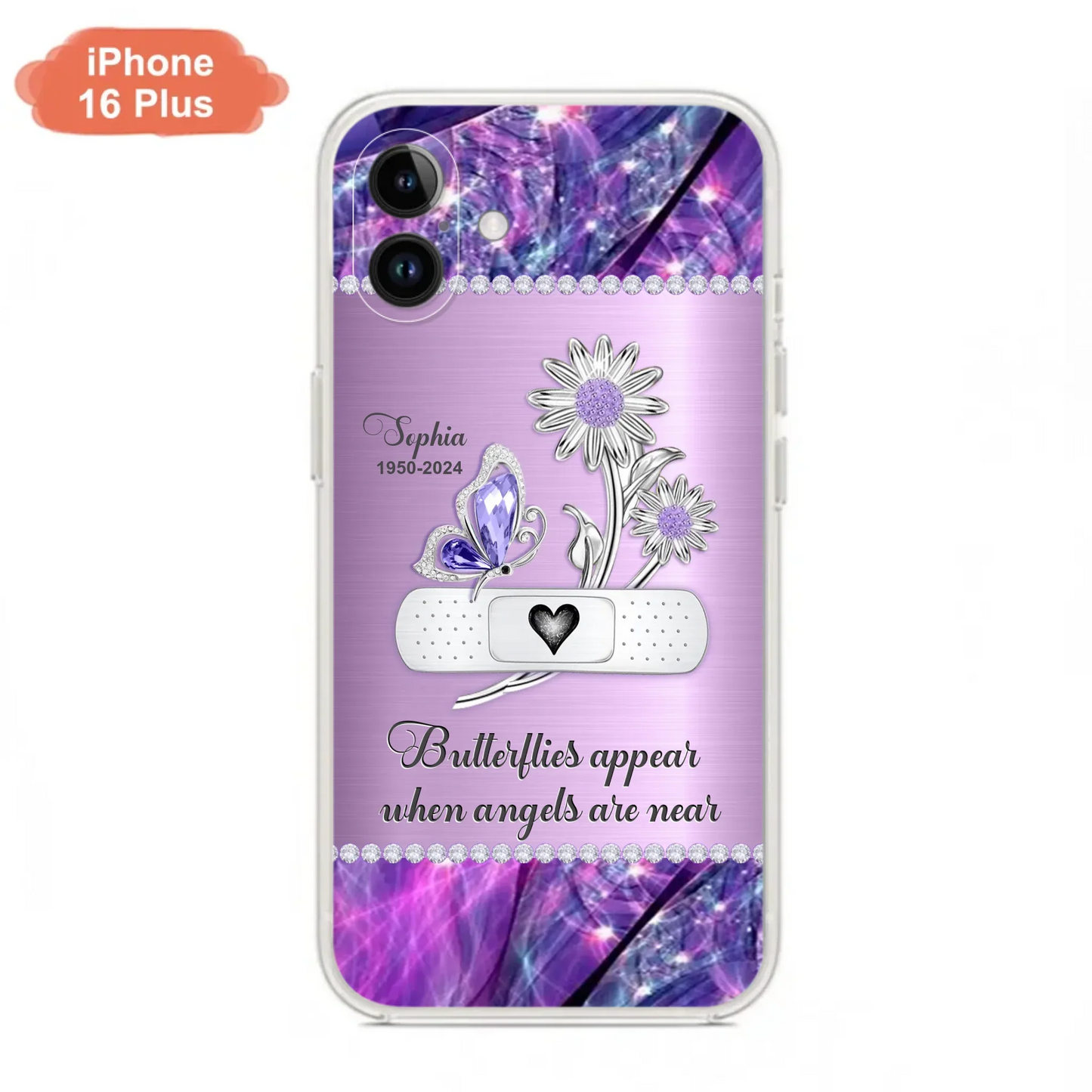 Custom Personalized Memorial Phone Case - Memorial Gift For Family Member - Butterflies Appear When Angels Are Near - Case For iPhone/ Samsung