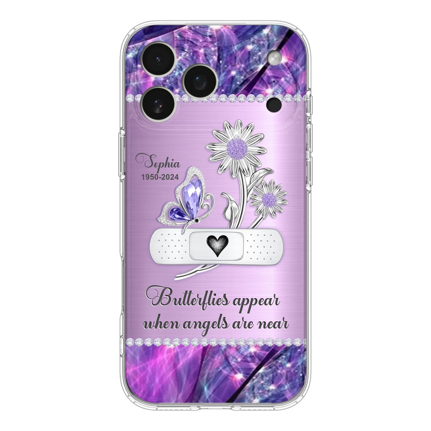 Custom Personalized Memorial Phone Case - Memorial Gift For Family Member - Butterflies Appear When Angels Are Near - Case For iPhone/ Samsung