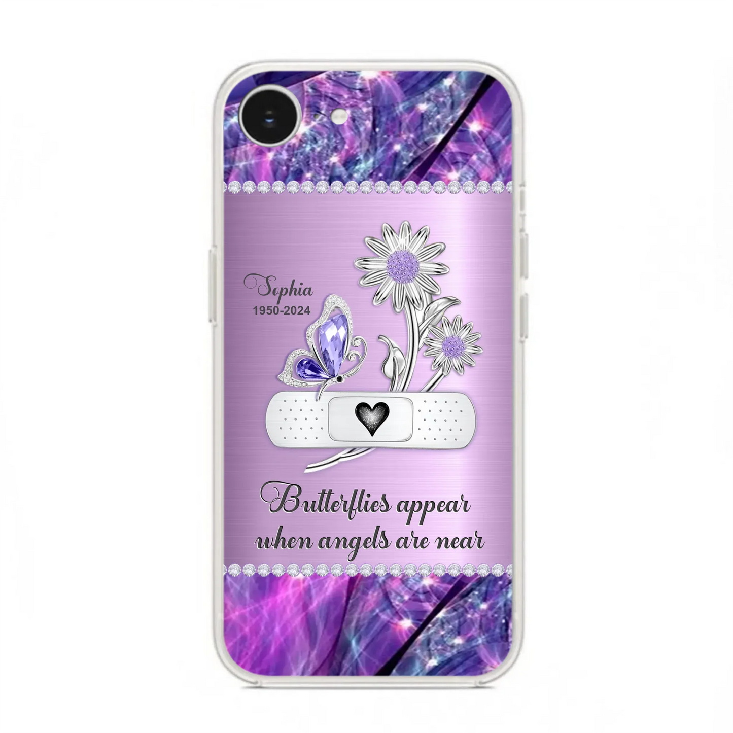 Custom Personalized Memorial Phone Case - Memorial Gift For Family Member - Butterflies Appear When Angels Are Near - Case For iPhone/ Samsung