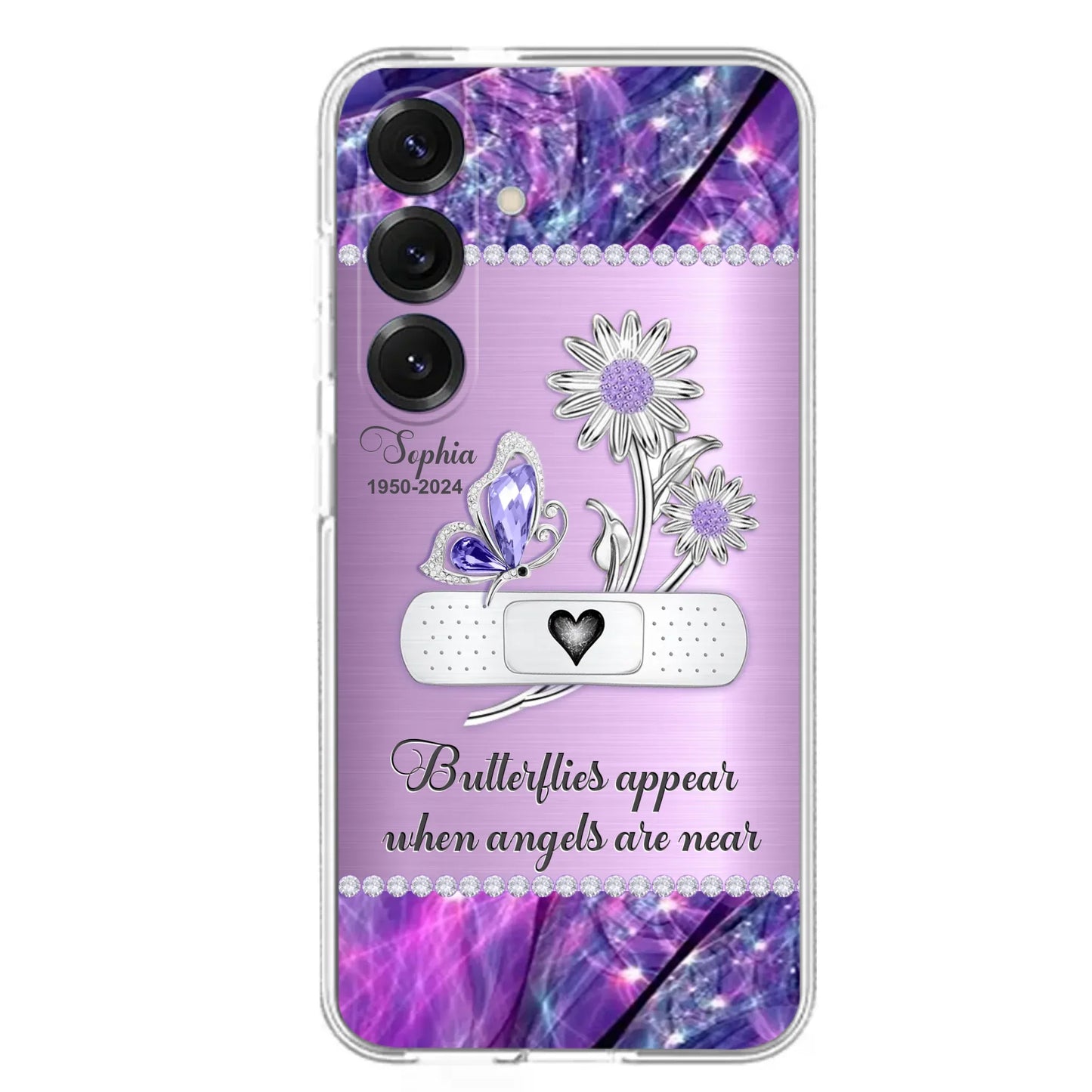 Custom Personalized Memorial Phone Case - Memorial Gift For Family Member - Butterflies Appear When Angels Are Near - Case For iPhone/ Samsung