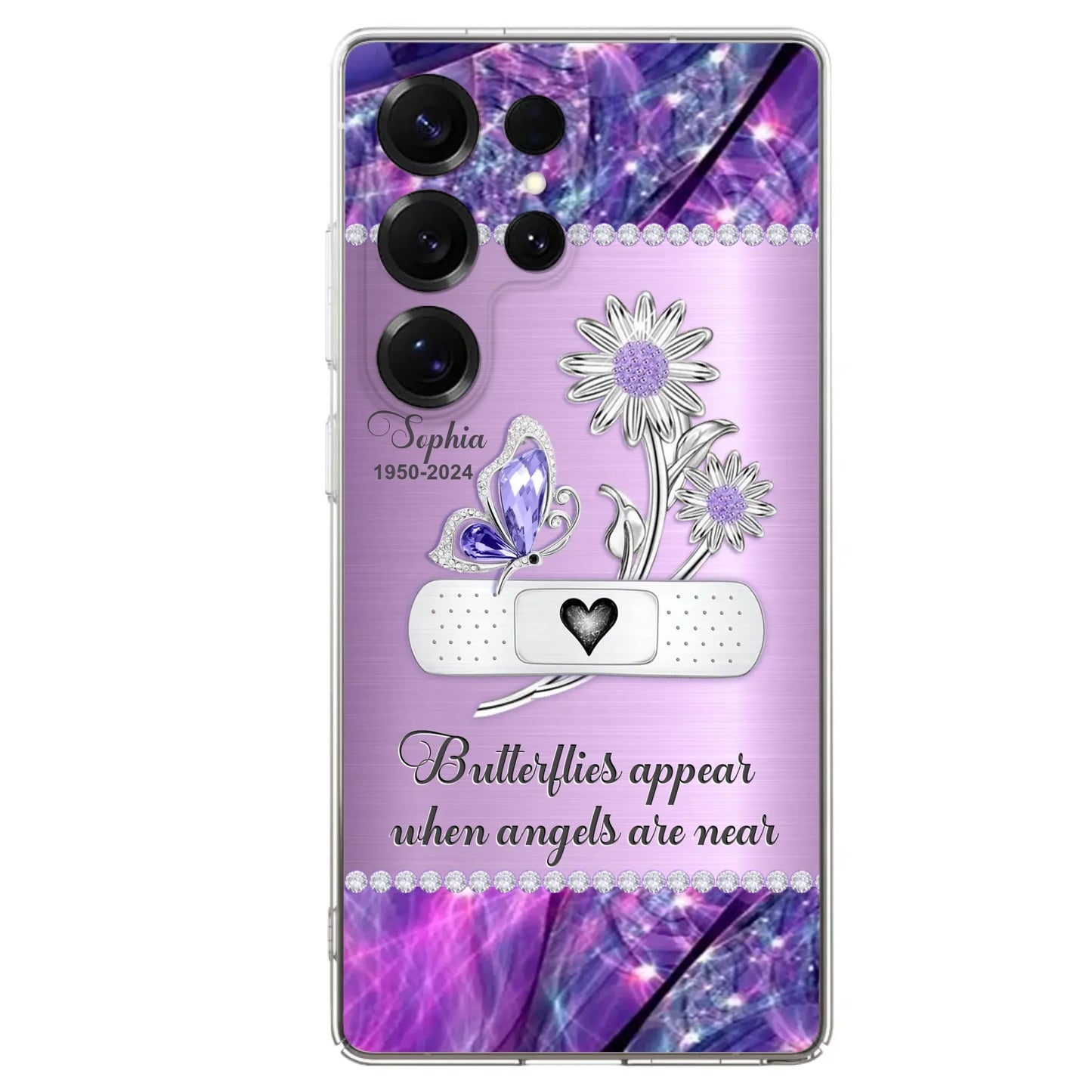 Custom Personalized Memorial Phone Case - Memorial Gift For Family Member - Butterflies Appear When Angels Are Near - Case For iPhone/ Samsung