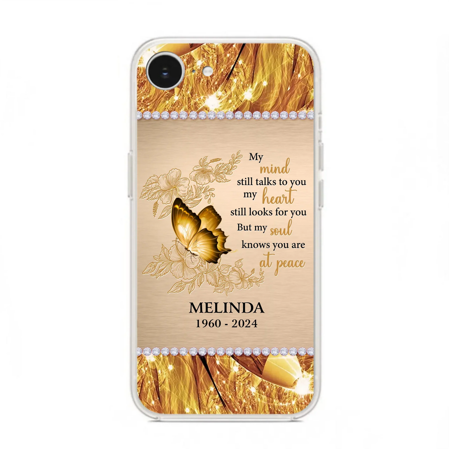 Custom Personalized Memorial Butterfly Phone Case - Memorial Gift Idea - My Mind Still Talks To You - Case for iPhone/Samsung
