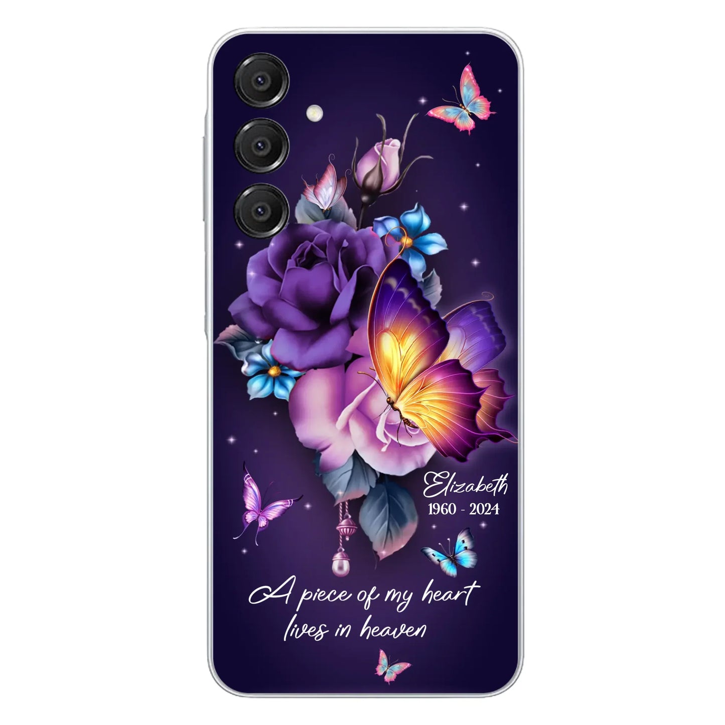 Custom Personalized Butterfly Memorial Phone Case - Memorial Gift Idea - Case for iPhone/Samsung