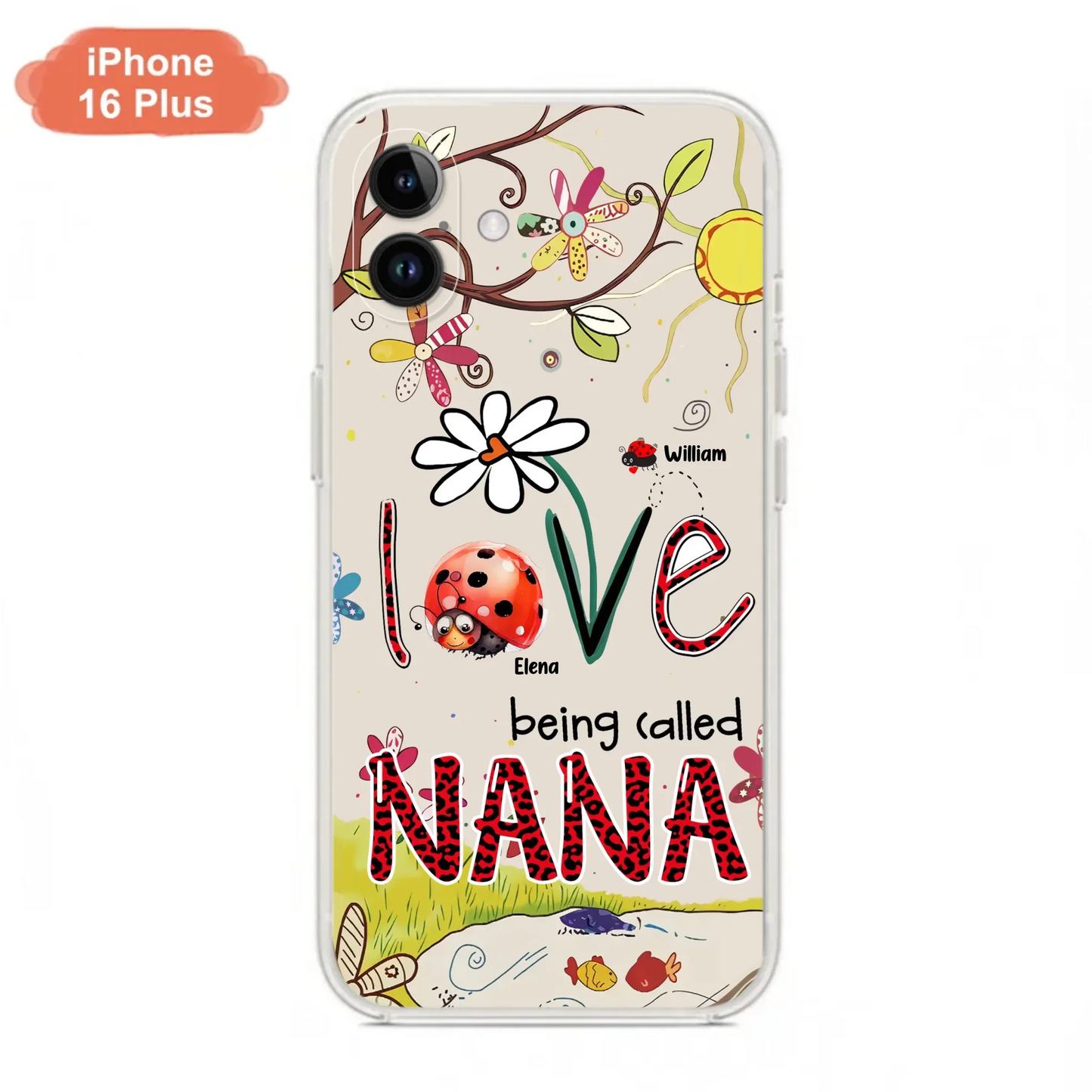 Custom Personalized Grandma/ Mom Phone Case - Gift Idea For Grandma - Upto 7 Kids - Love Being Called Gigi - Cases For iPhone/ Samsung