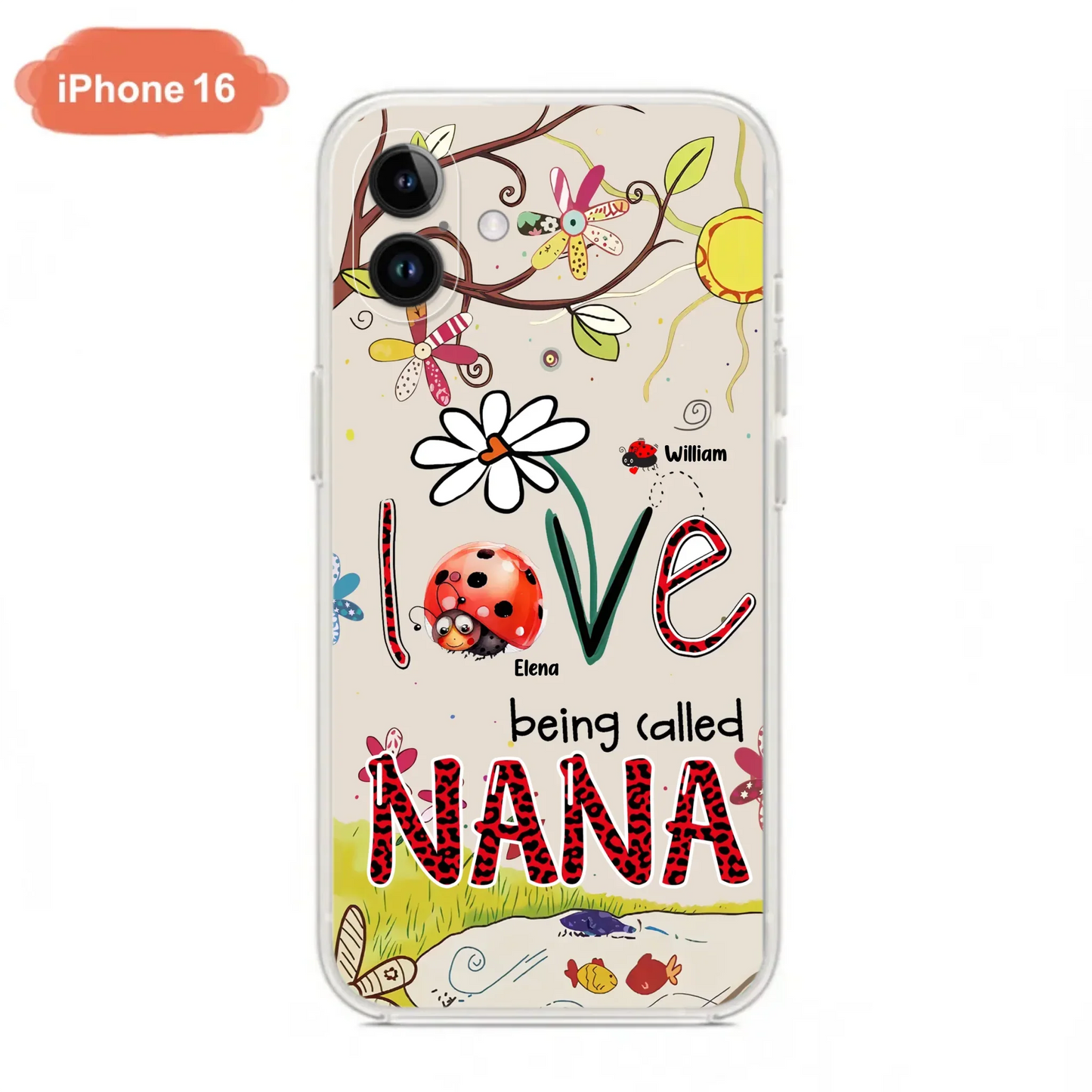 Custom Personalized Grandma/ Mom Phone Case - Gift Idea For Grandma - Upto 7 Kids - Love Being Called Gigi - Cases For iPhone/ Samsung