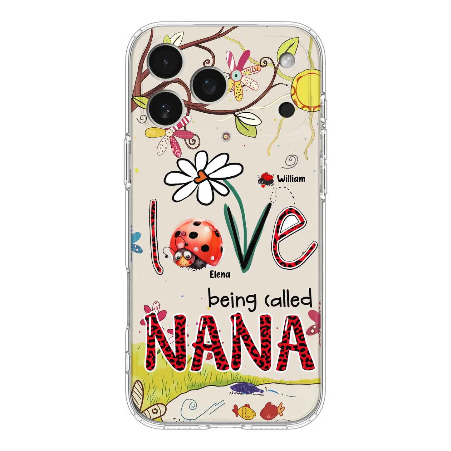 Custom Personalized Grandma/ Mom Phone Case - Gift Idea For Grandma - Upto 7 Kids - Love Being Called Gigi - Cases For iPhone/ Samsung