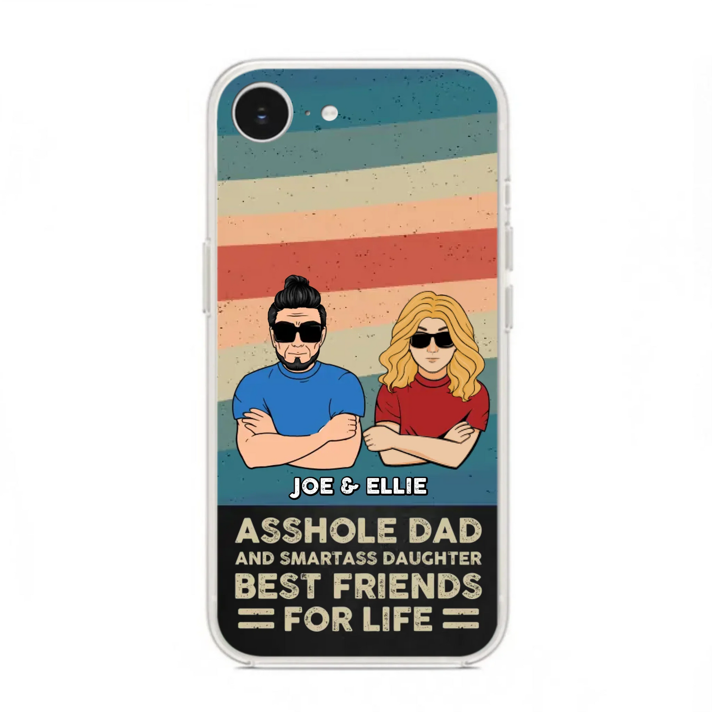 Personalized Dad/Mom And Daughter/Son Phone Case - Gift Idea For Father's Day/Mother's Day From Daughter/Son - Asshole Dad - Cases For Samsung/iPhone