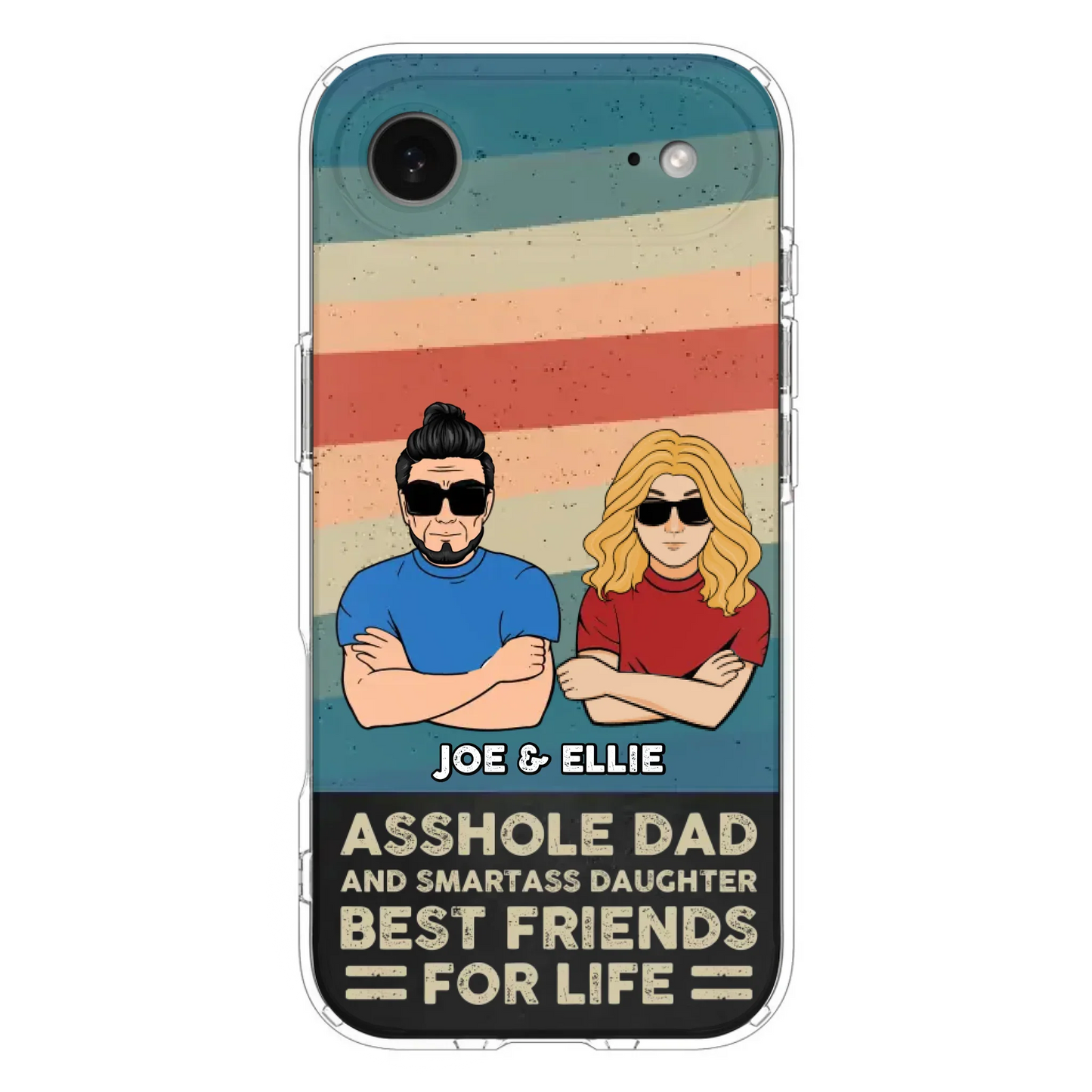 Personalized Dad/Mom And Daughter/Son Phone Case - Gift Idea For Father's Day/Mother's Day From Daughter/Son - Asshole Dad - Cases For Samsung/iPhone