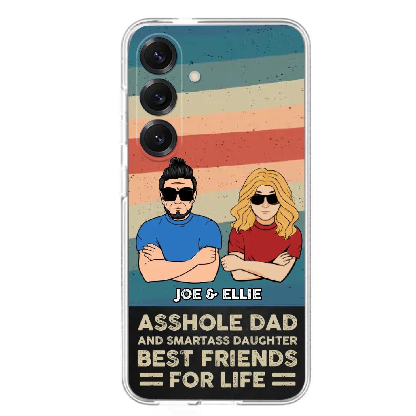 Personalized Dad/Mom And Daughter/Son Phone Case - Gift Idea For Father's Day/Mother's Day From Daughter/Son - Asshole Dad - Cases For Samsung/iPhone