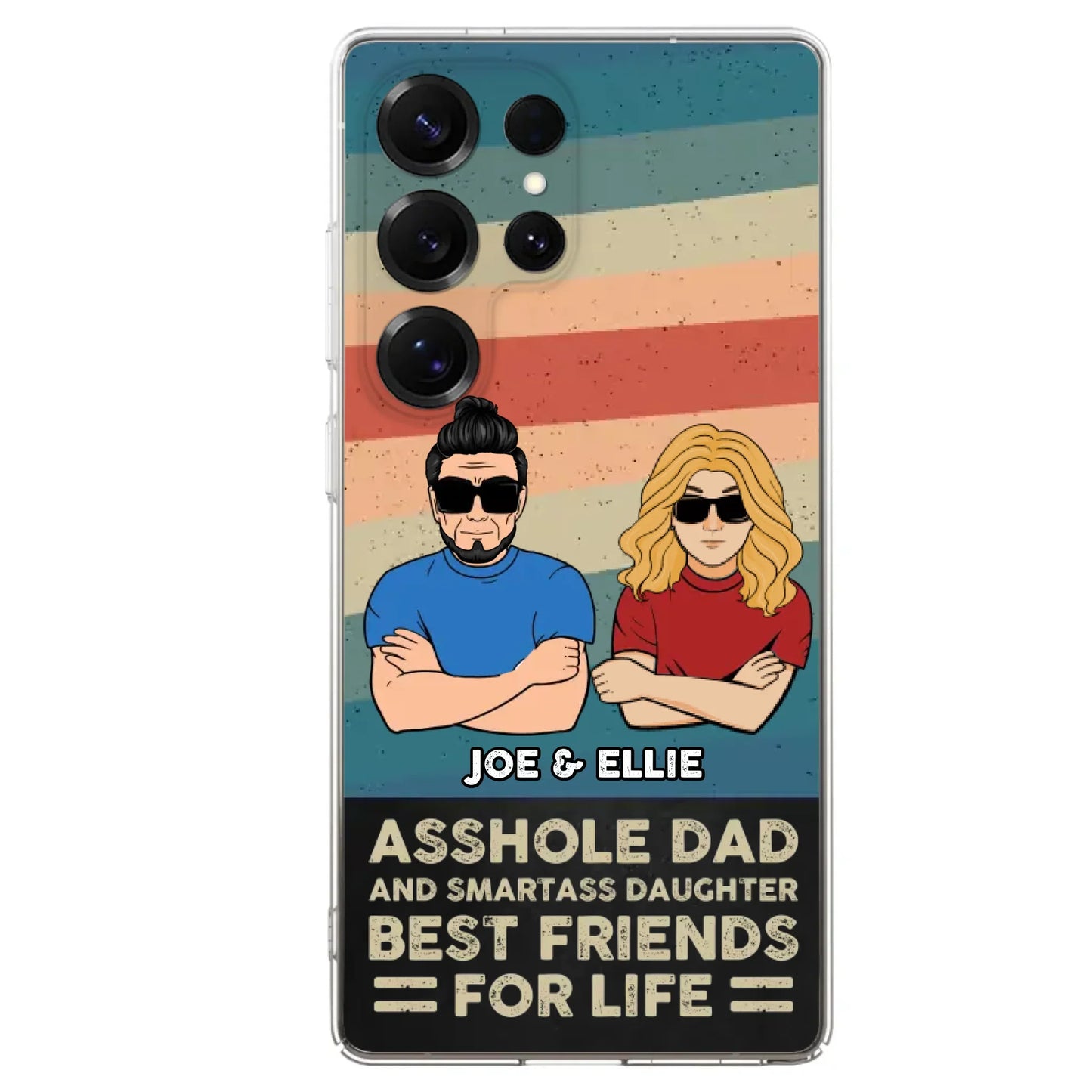 Personalized Dad/Mom And Daughter/Son Phone Case - Gift Idea For Father's Day/Mother's Day From Daughter/Son - Asshole Dad - Cases For Samsung/iPhone
