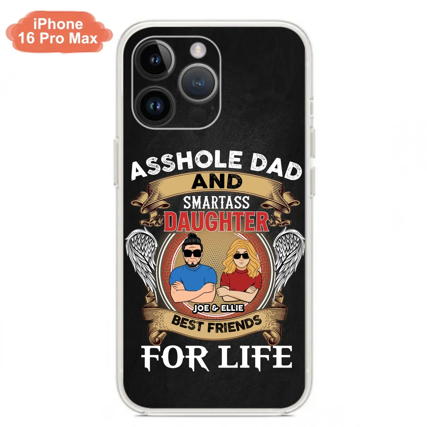 Personalized Dad/Mom And Daughter/Son Phone Case - Gift Idea For Father's Day/Mother's Day From Daughter/Son - Asshole Dad And Smartass Daughter  - Cases For Samsung/iPhone