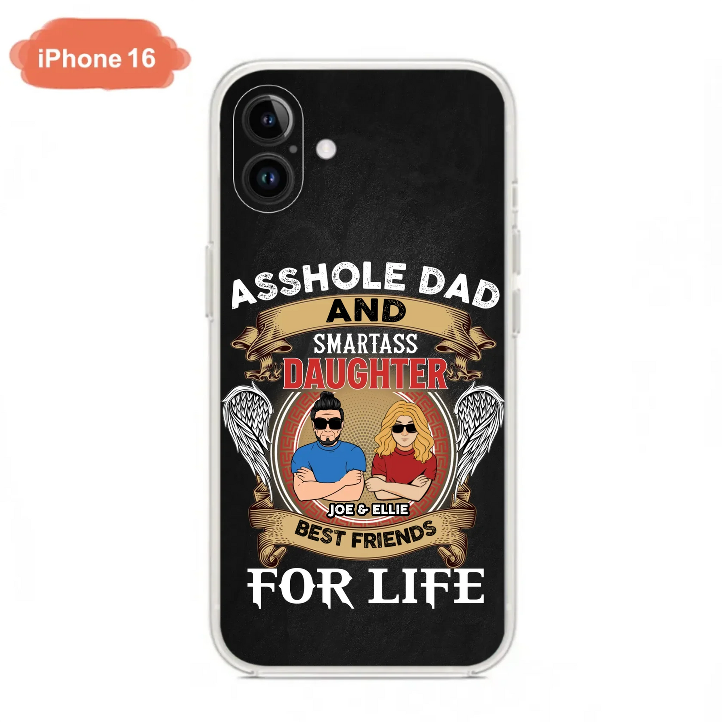 Personalized Dad/Mom And Daughter/Son Phone Case - Gift Idea For Father's Day/Mother's Day From Daughter/Son - Asshole Dad And Smartass Daughter  - Cases For Samsung/iPhone