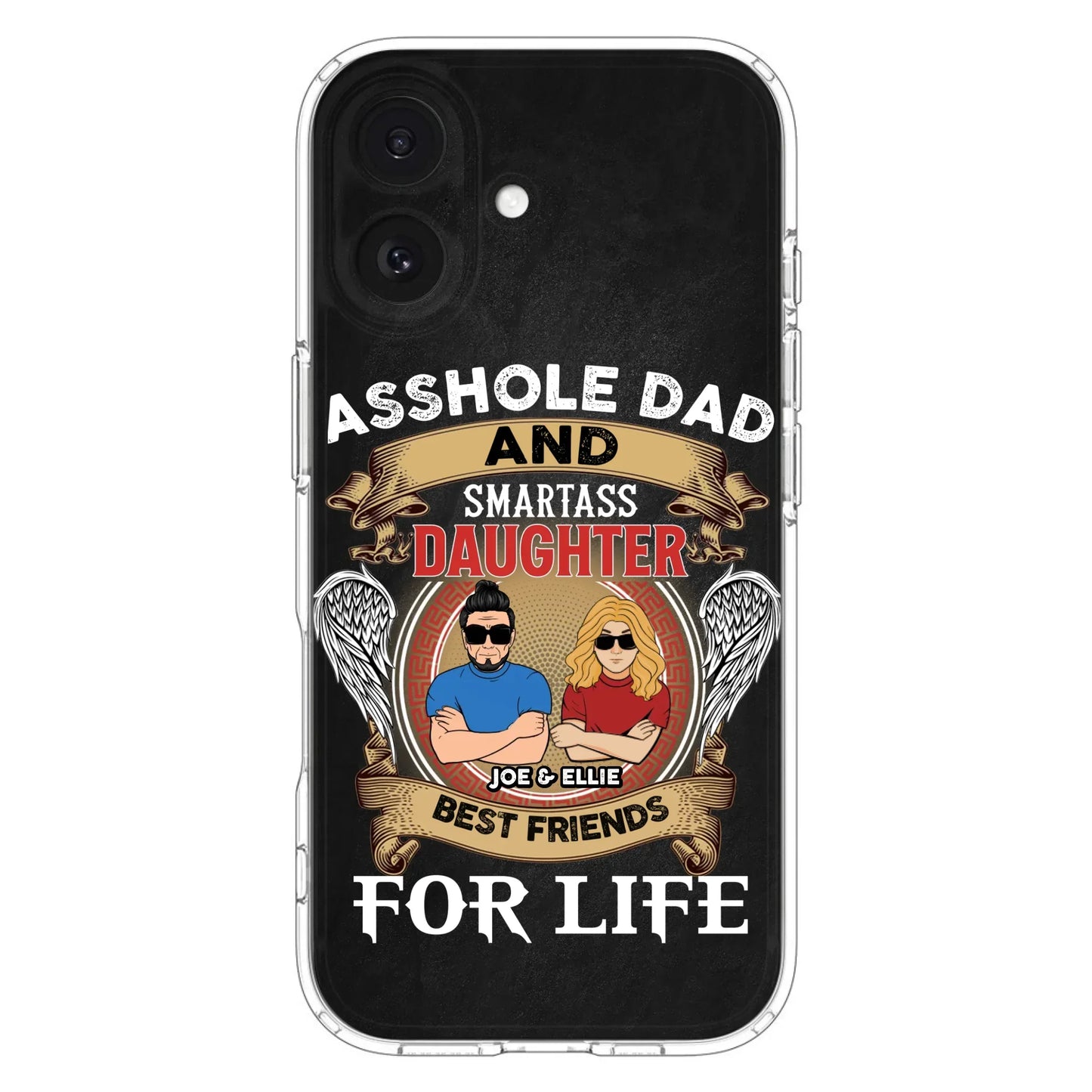 Personalized Dad/Mom And Daughter/Son Phone Case - Gift Idea For Father's Day/Mother's Day From Daughter/Son - Asshole Dad And Smartass Daughter  - Cases For Samsung/iPhone