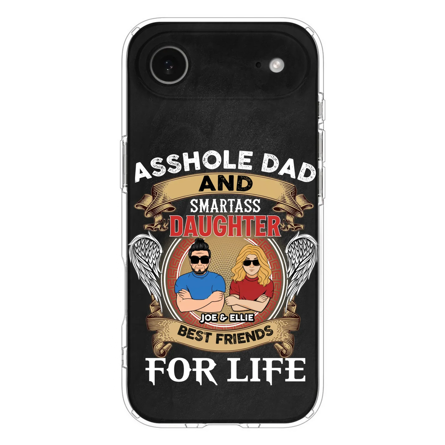 Personalized Dad/Mom And Daughter/Son Phone Case - Gift Idea For Father's Day/Mother's Day From Daughter/Son - Asshole Dad And Smartass Daughter  - Cases For Samsung/iPhone