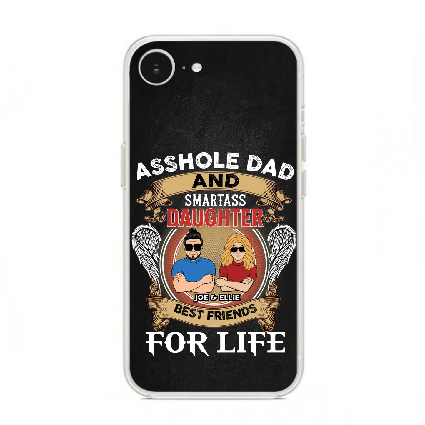 Personalized Dad/Mom And Daughter/Son Phone Case - Gift Idea For Father's Day/Mother's Day From Daughter/Son - Asshole Dad And Smartass Daughter  - Cases For Samsung/iPhone