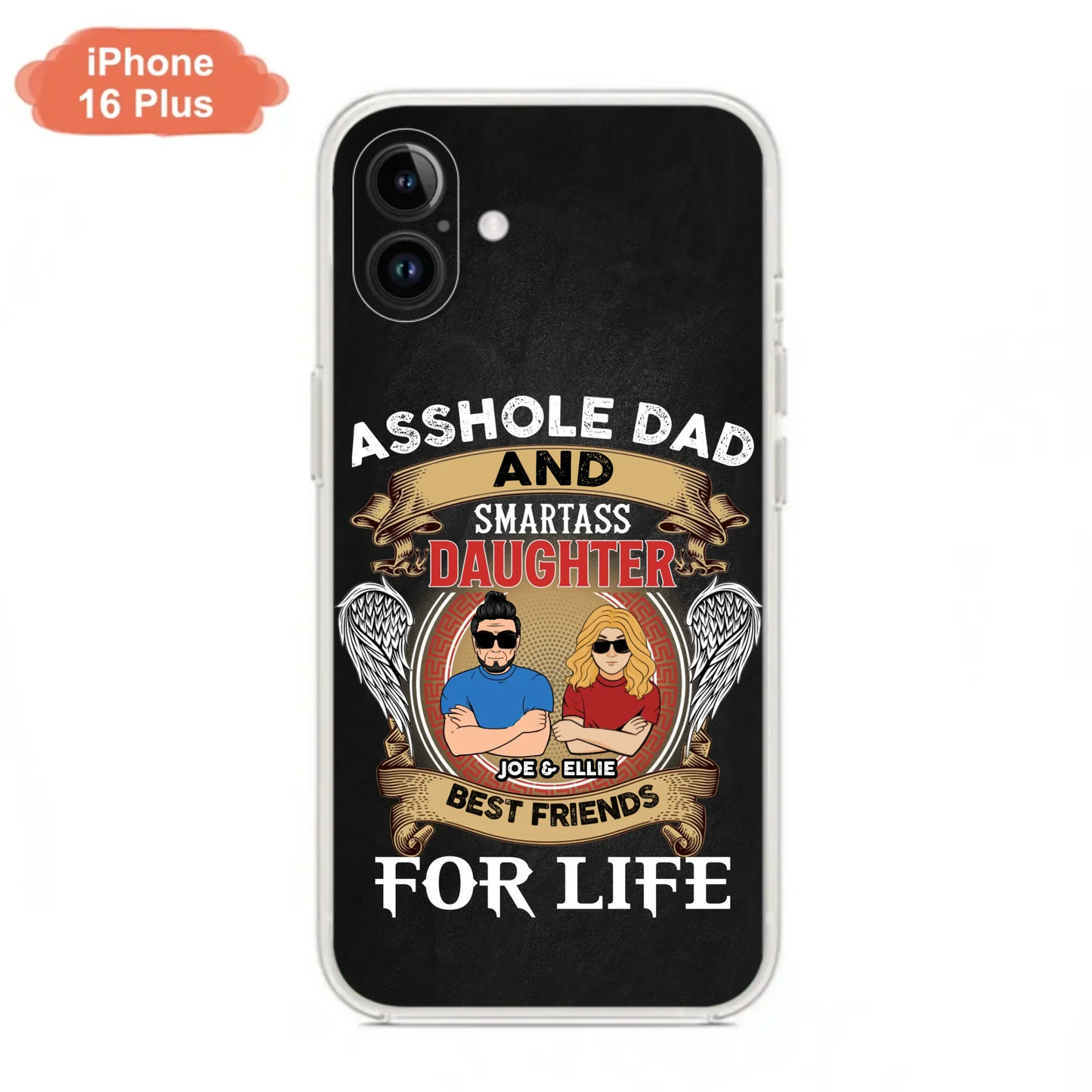 Personalized Dad/Mom And Daughter/Son Phone Case - Gift Idea For Father's Day/Mother's Day From Daughter/Son - Asshole Dad And Smartass Daughter  - Cases For Samsung/iPhone