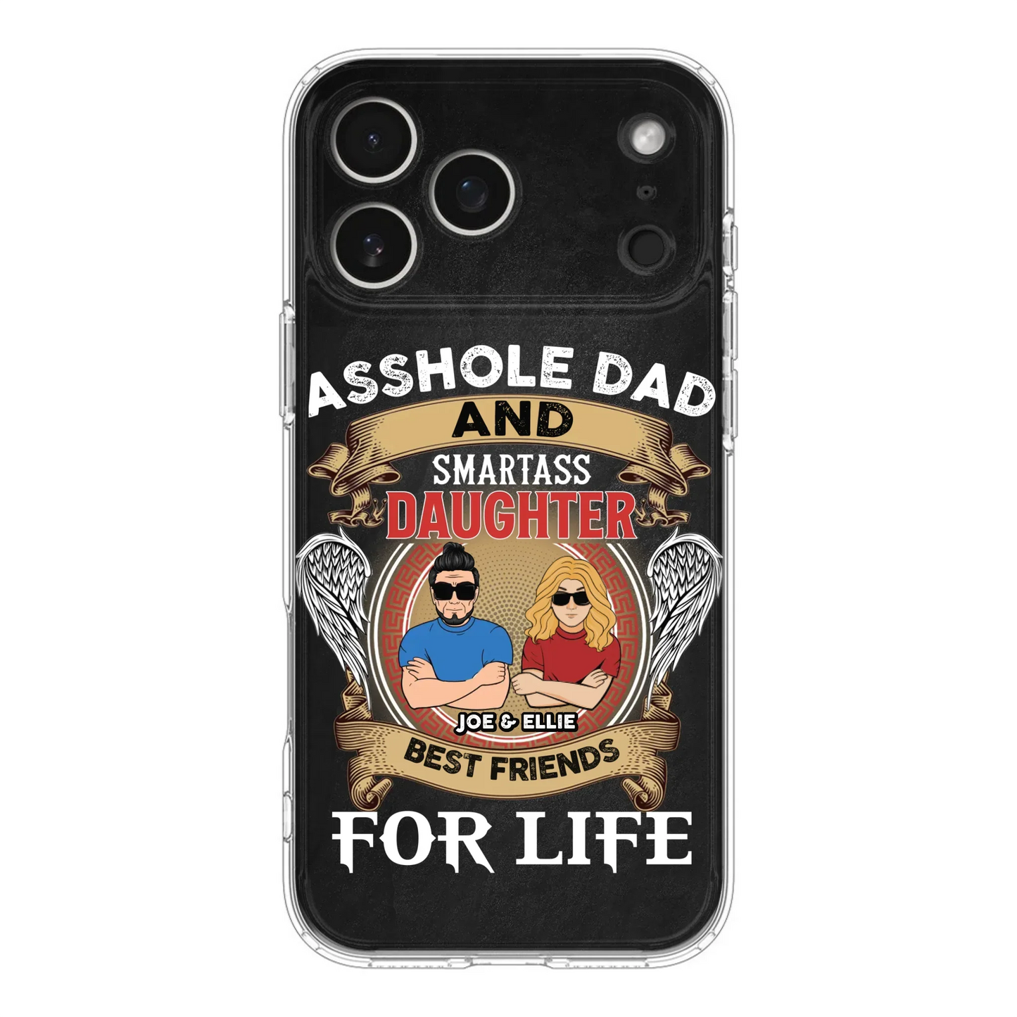 Personalized Dad/Mom And Daughter/Son Phone Case - Gift Idea For Father's Day/Mother's Day From Daughter/Son - Asshole Dad And Smartass Daughter  - Cases For Samsung/iPhone
