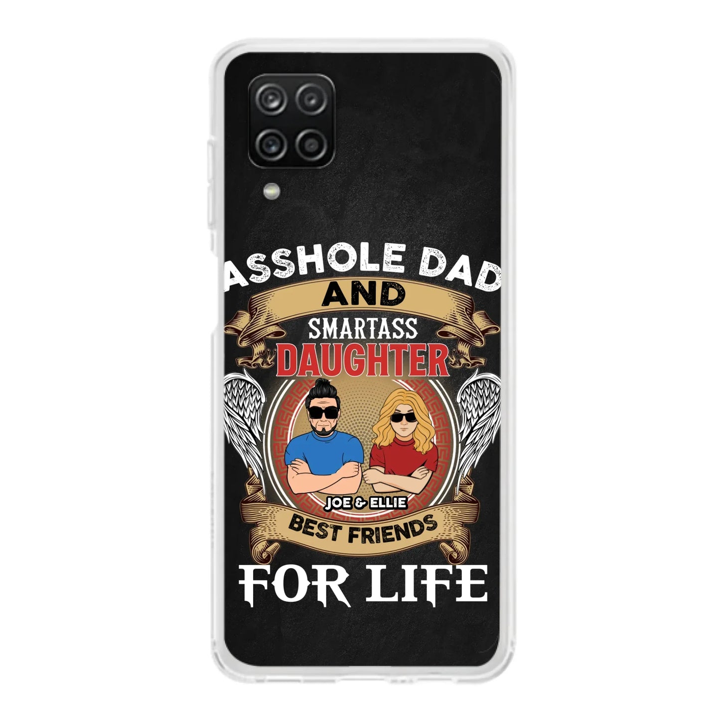 Personalized Dad/Mom And Daughter/Son Phone Case - Gift Idea For Father's Day/Mother's Day From Daughter/Son - Asshole Dad And Smartass Daughter  - Cases For Samsung/iPhone