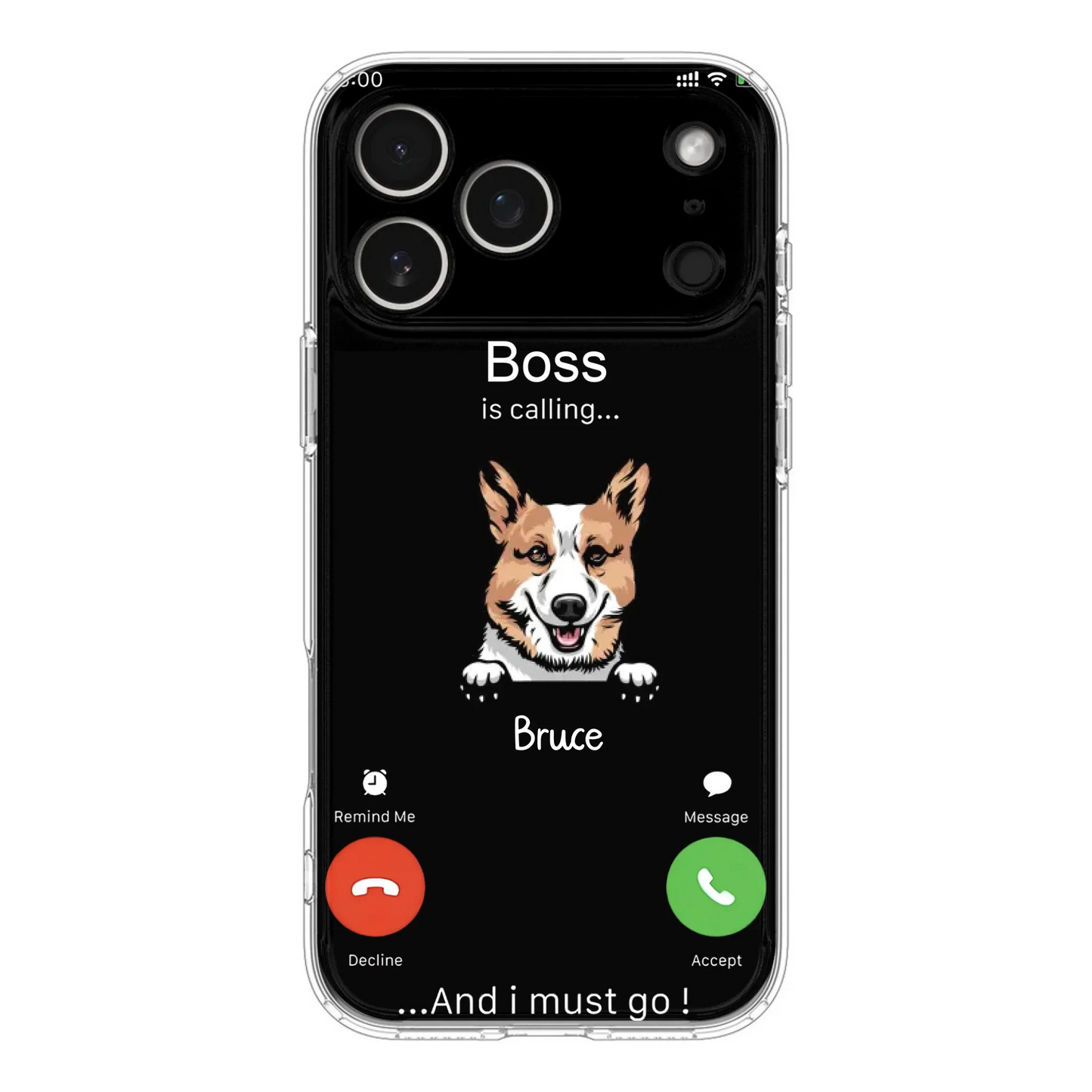 Custom Personalized Dog Phone Case - Gift Idea For Dog Lover/Mother's Day/Father's Day - Upto 5 Dogs - Boss Is Calling And I Must Go - Case For iPhone/Samsung