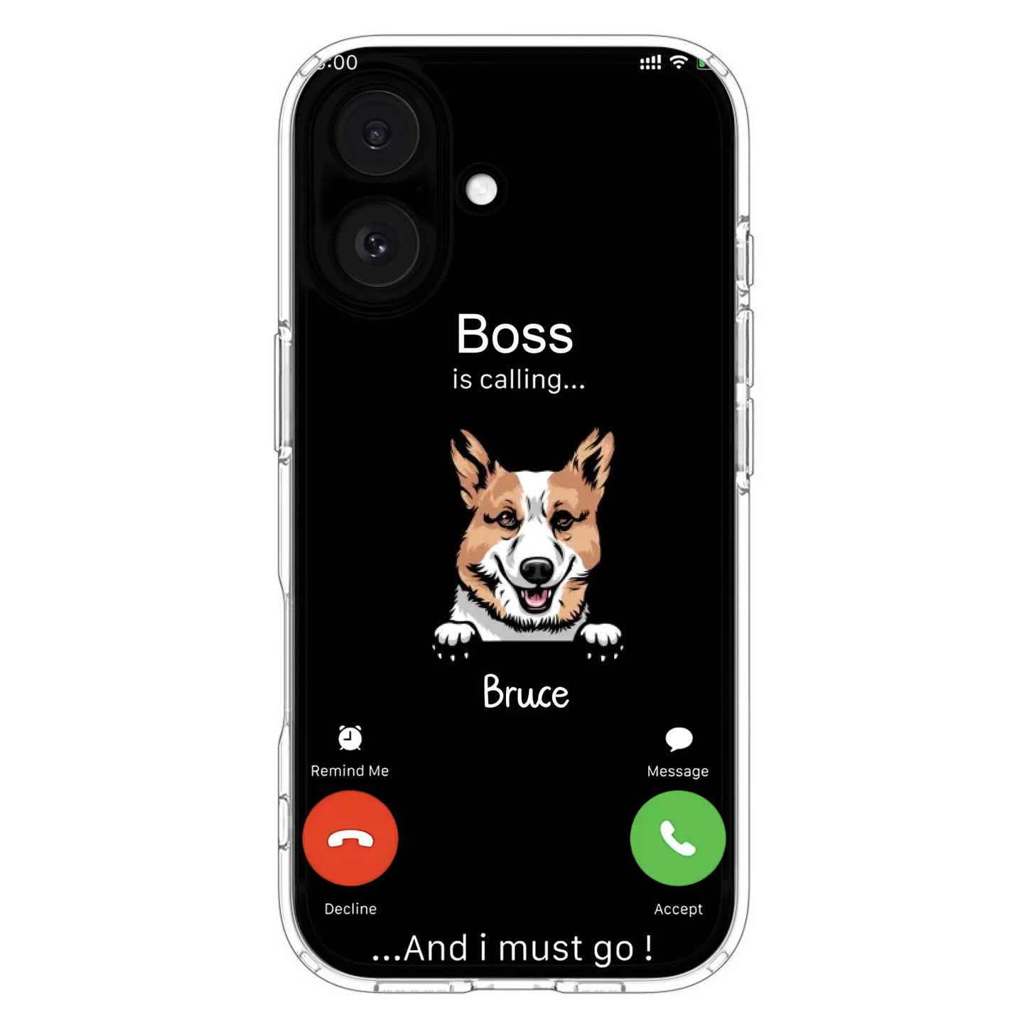 Custom Personalized Dog Phone Case - Gift Idea For Dog Lover/Mother's Day/Father's Day - Upto 5 Dogs - Boss Is Calling And I Must Go - Case For iPhone/Samsung