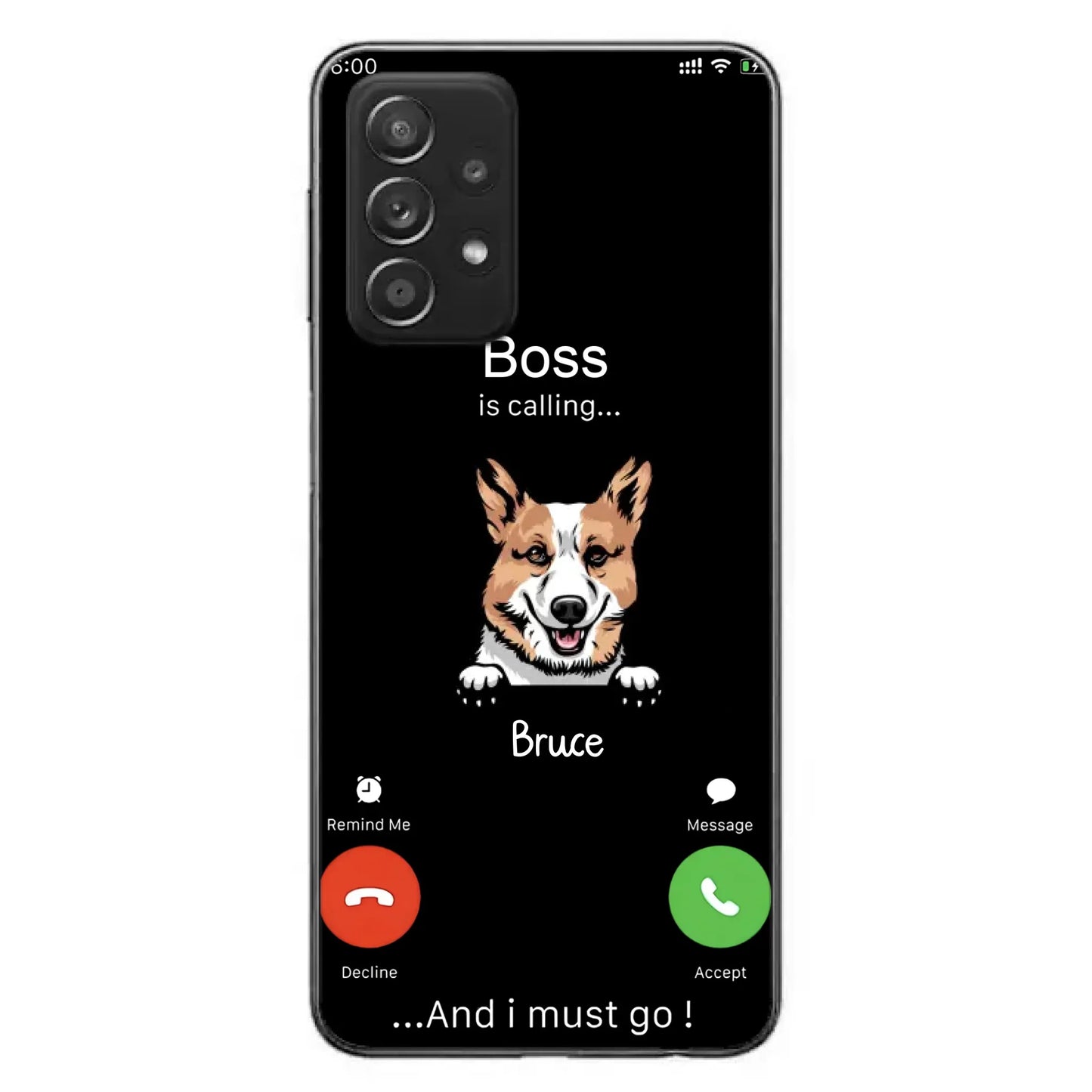Custom Personalized Dog Phone Case - Gift Idea For Dog Lover/Mother's Day/Father's Day - Upto 5 Dogs - Boss Is Calling And I Must Go - Case For iPhone/Samsung