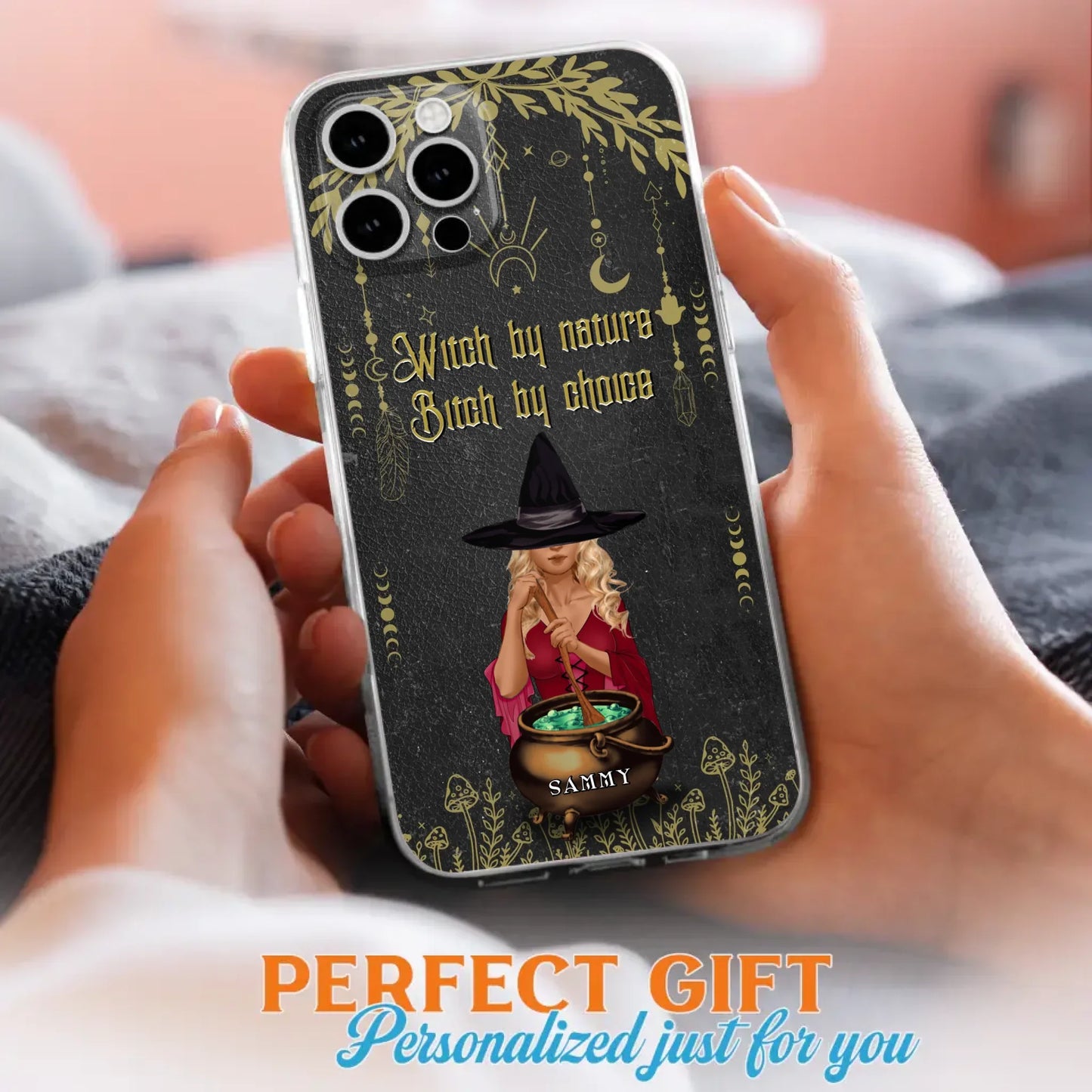 Custom Personalized Witch Phone Case - Gift Idea For Friends/Sisters/Wicca Decor/Pagan Decor - In My Kitchen Filled With Care I Welcome Water Earth Fire Air - Case for iPhone/Samsung