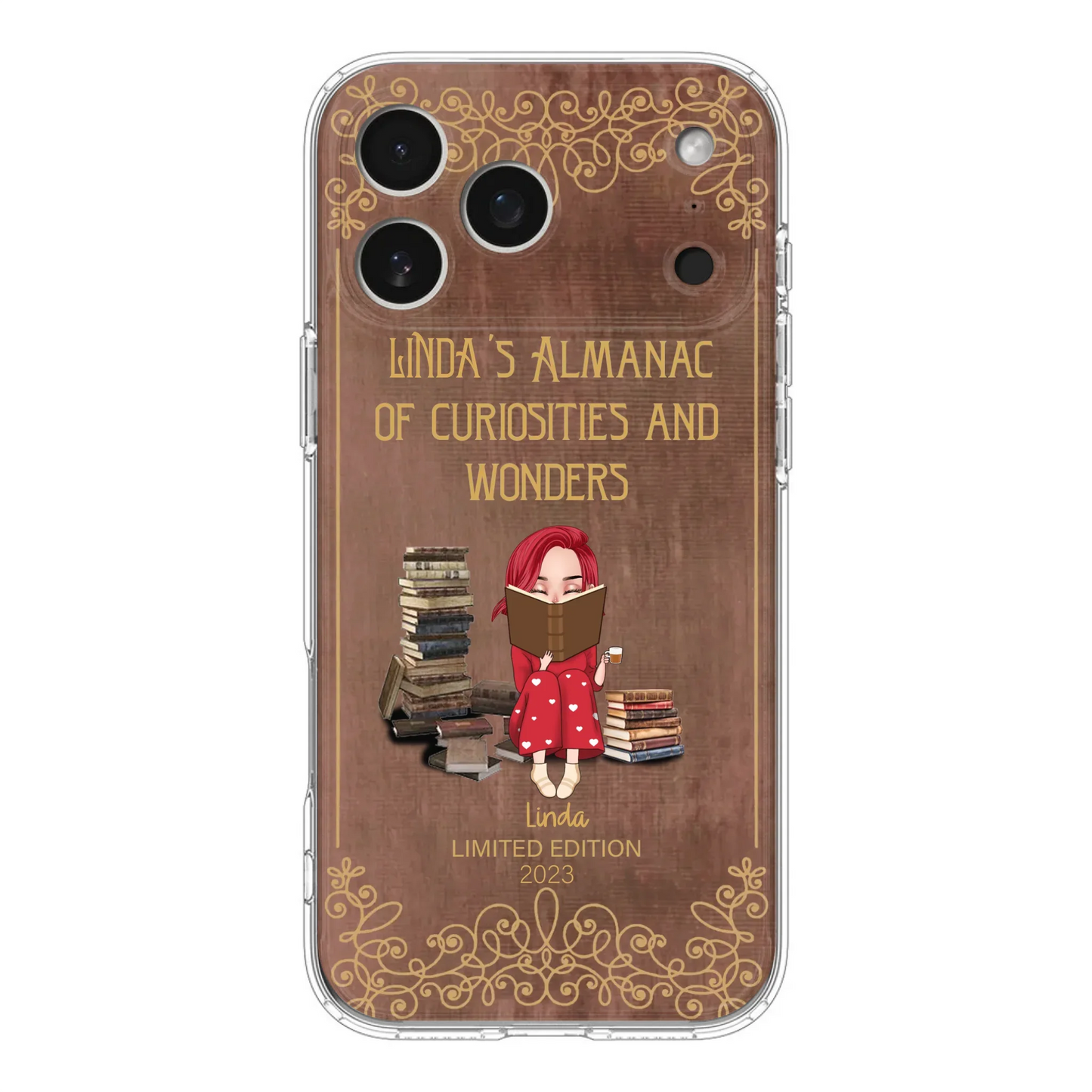Custom Personalized Reading Girl Phone Case - Gift Idea For Reading Lovers - Almanac Of Curiosities - Cases For iPhone/Samsung
