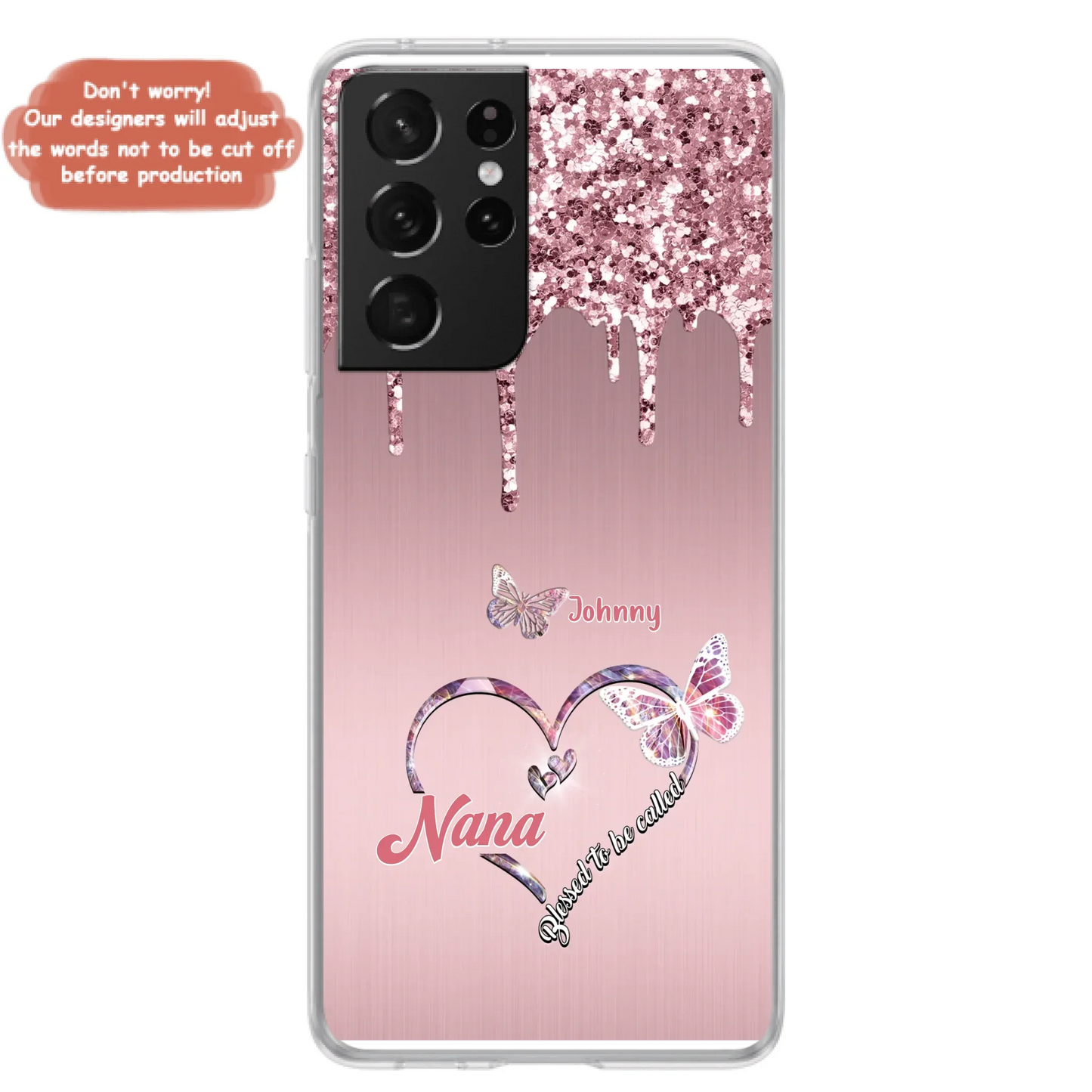Custom Personalized Grandma Phone Case - Upto 10 Kids - Gift Idea For Mom/ Grandma/ Mother's Day - Case for iPhone/Samsung - Blessed To Be Called Nana