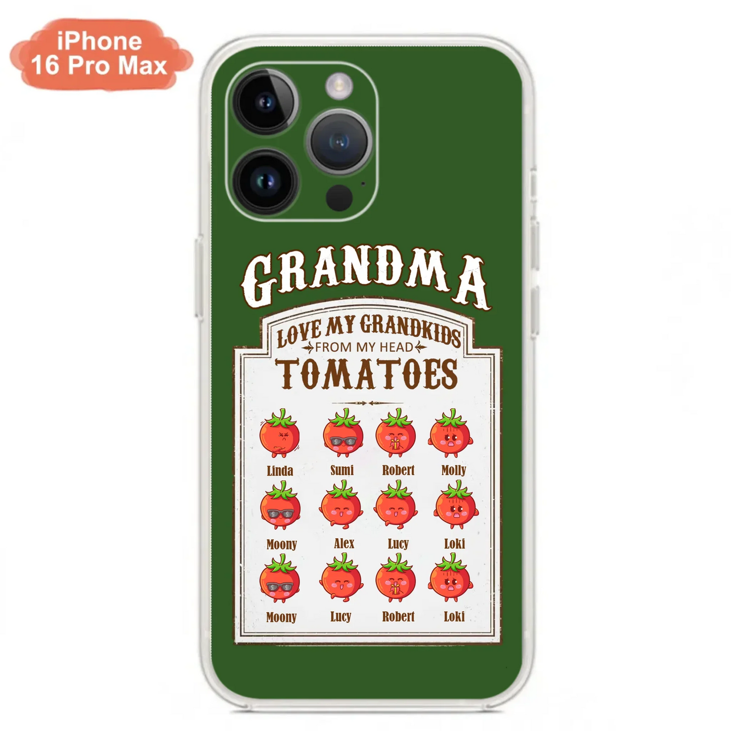 Custom Personalized Grandma Tomatoes Phone Case - Gift Idea For Mother's Day/Grandma- Upto 12 Tomatoes - Case For iPhone/ Samsung