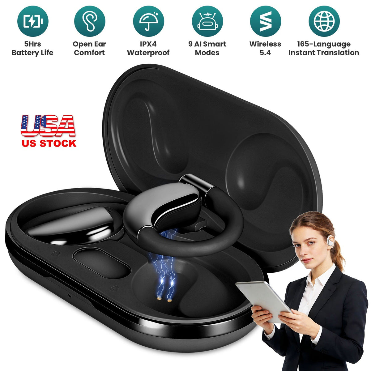 AI Translation Earbuds with 165 Languages & Real-Time Audio