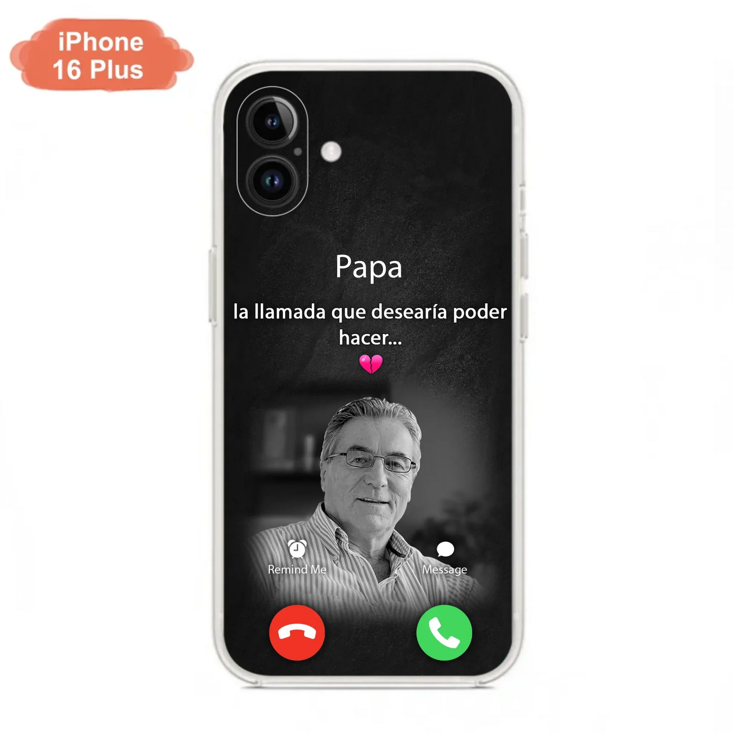 Funda personalizada para teléfono conmemorativo de papa - Cargar foto - Idea de regalo conmemorativo para mamá/papá - La llamada que desearía poder hacer - Funda para iPhone/ Samsung