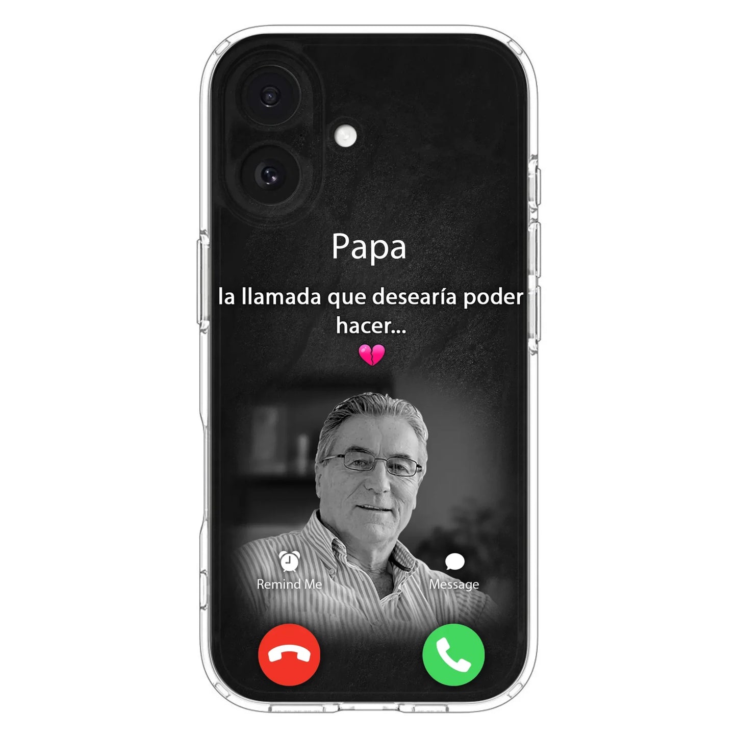 Funda personalizada para teléfono conmemorativo de papa - Cargar foto - Idea de regalo conmemorativo para mamá/papá - La llamada que desearía poder hacer - Funda para iPhone/ Samsung