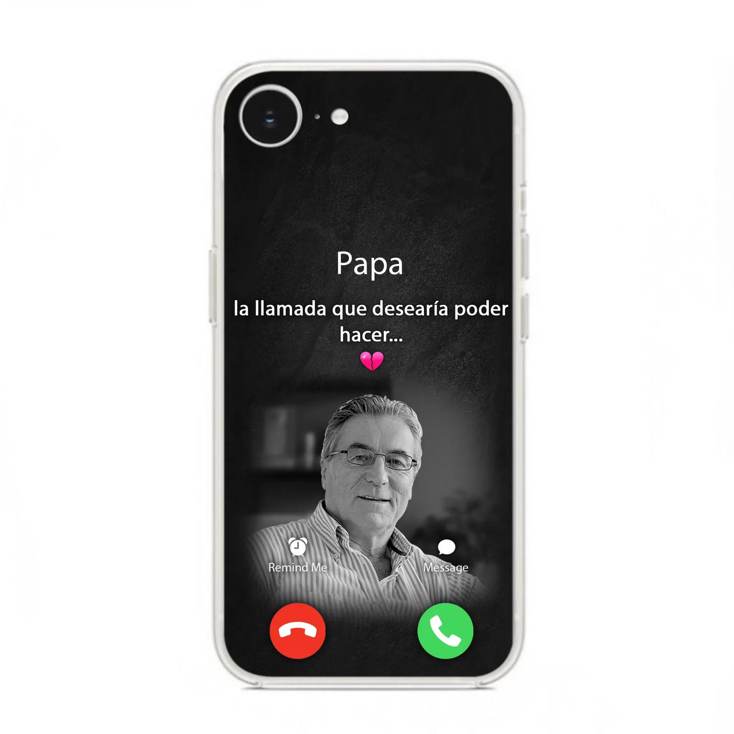 Funda personalizada para teléfono conmemorativo de papa - Cargar foto - Idea de regalo conmemorativo para mamá/papá - La llamada que desearía poder hacer - Funda para iPhone/ Samsung