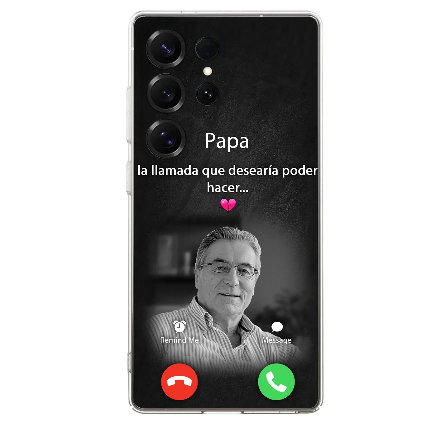 Funda personalizada para teléfono conmemorativo de papa - Cargar foto - Idea de regalo conmemorativo para mamá/papá - La llamada que desearía poder hacer - Funda para iPhone/ Samsung