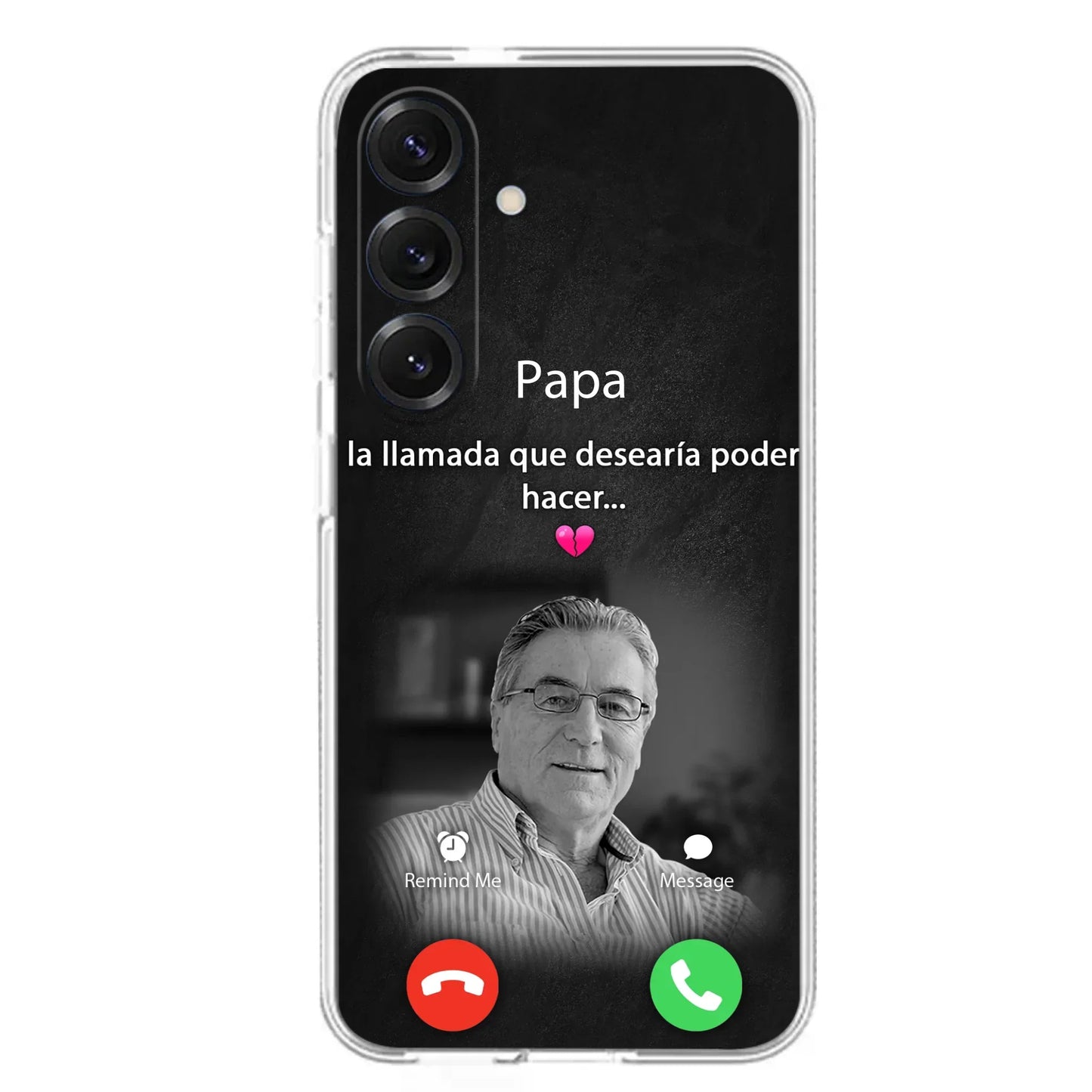 Funda personalizada para teléfono conmemorativo de papa - Cargar foto - Idea de regalo conmemorativo para mamá/papá - La llamada que desearía poder hacer - Funda para iPhone/ Samsung