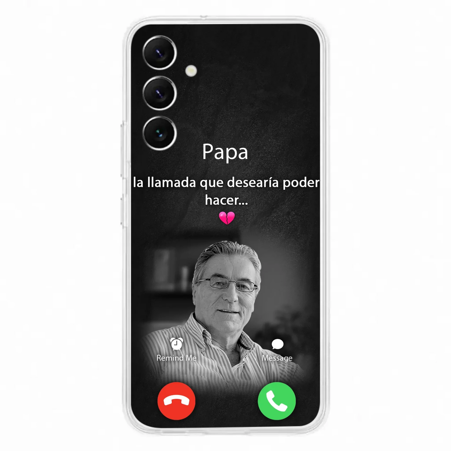 Funda personalizada para teléfono conmemorativo de papa - Cargar foto - Idea de regalo conmemorativo para mamá/papá - La llamada que desearía poder hacer - Funda para iPhone/ Samsung