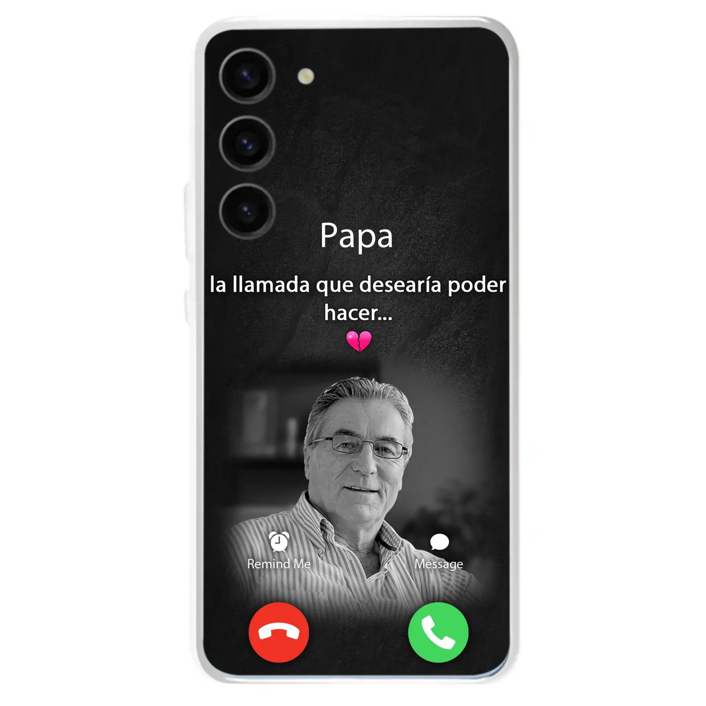 Funda personalizada para teléfono conmemorativo de papa - Cargar foto - Idea de regalo conmemorativo para mamá/papá - La llamada que desearía poder hacer - Funda para iPhone/ Samsung