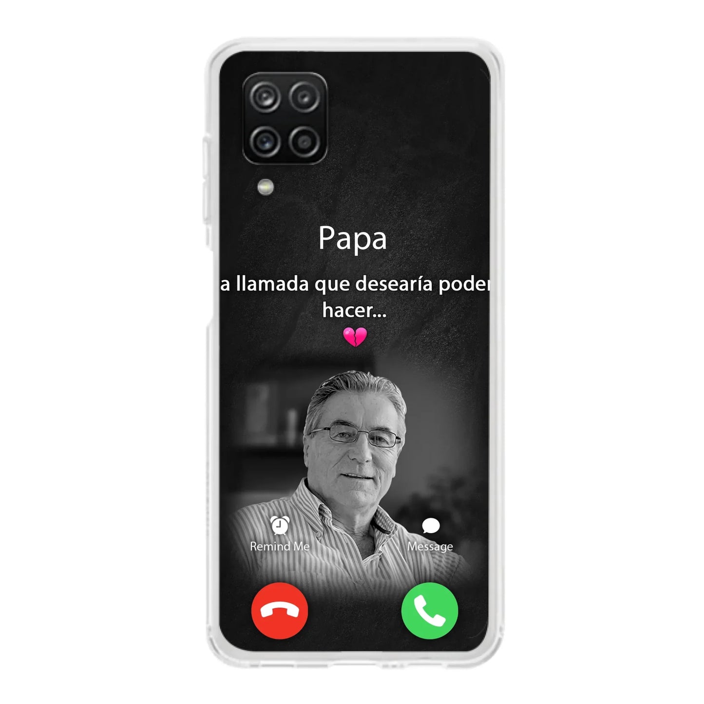 Funda personalizada para teléfono conmemorativo de papa - Cargar foto - Idea de regalo conmemorativo para mamá/papá - La llamada que desearía poder hacer - Funda para iPhone/ Samsung