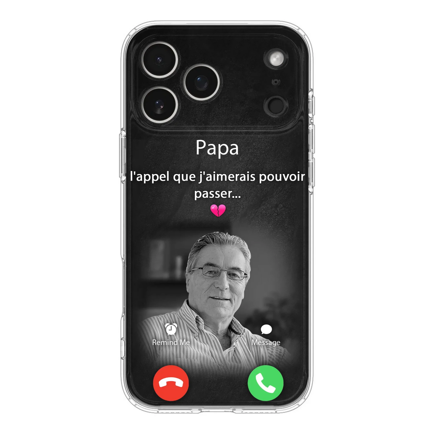 Coque de téléphone personnalisée pour papa commémoratif - Télécharger une photo - L'appel que j'aimerais pouvoir passer- Coque de téléphone pour iPhone/ Samsung