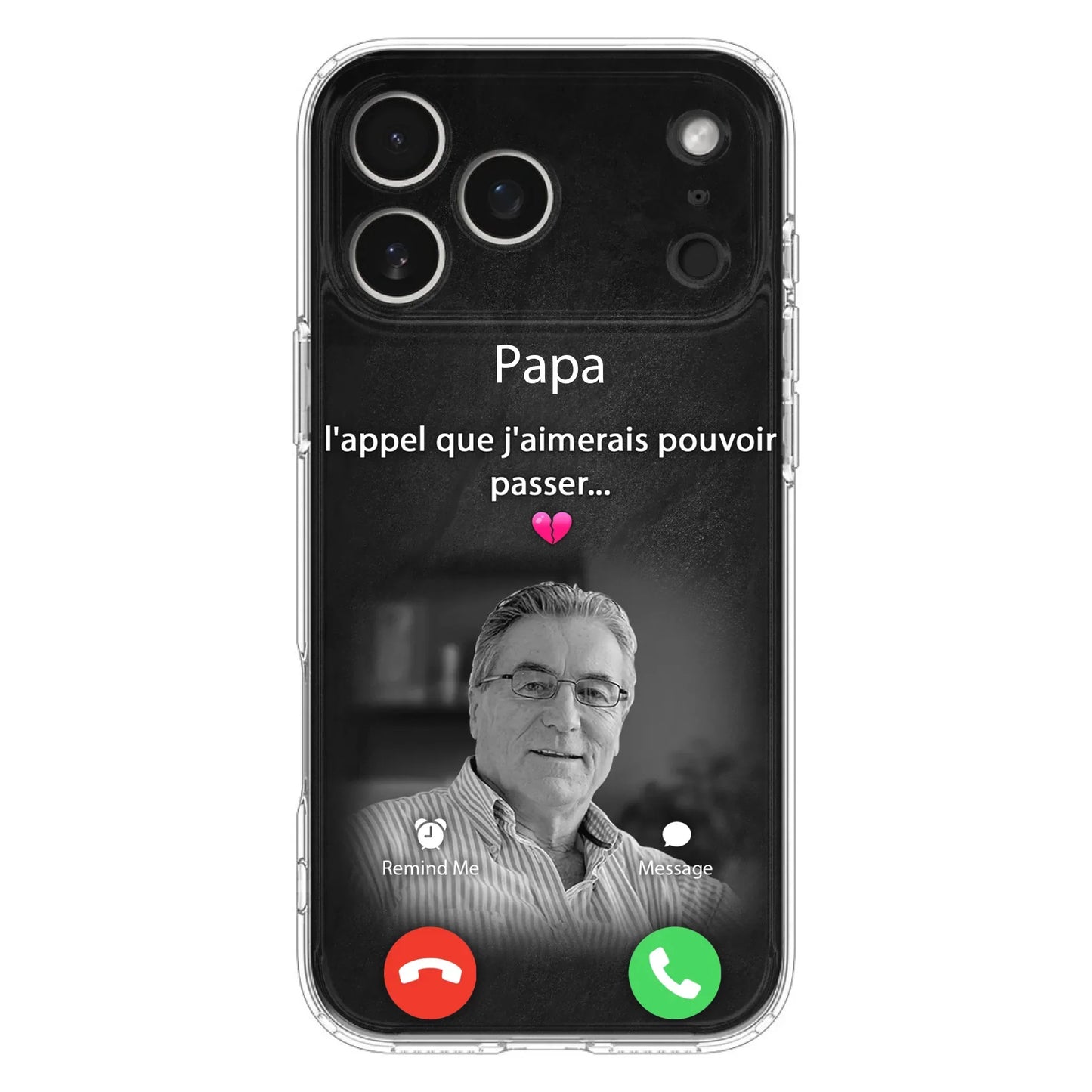 Coque de téléphone personnalisée pour papa commémoratif - Télécharger une photo - L'appel que j'aimerais pouvoir passer- Coque de téléphone pour iPhone/ Samsung