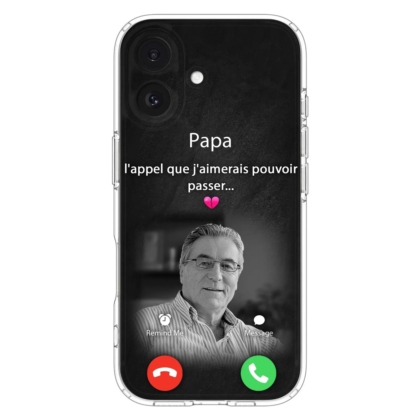 Coque de téléphone personnalisée pour papa commémoratif - Télécharger une photo - L'appel que j'aimerais pouvoir passer- Coque de téléphone pour iPhone/ Samsung