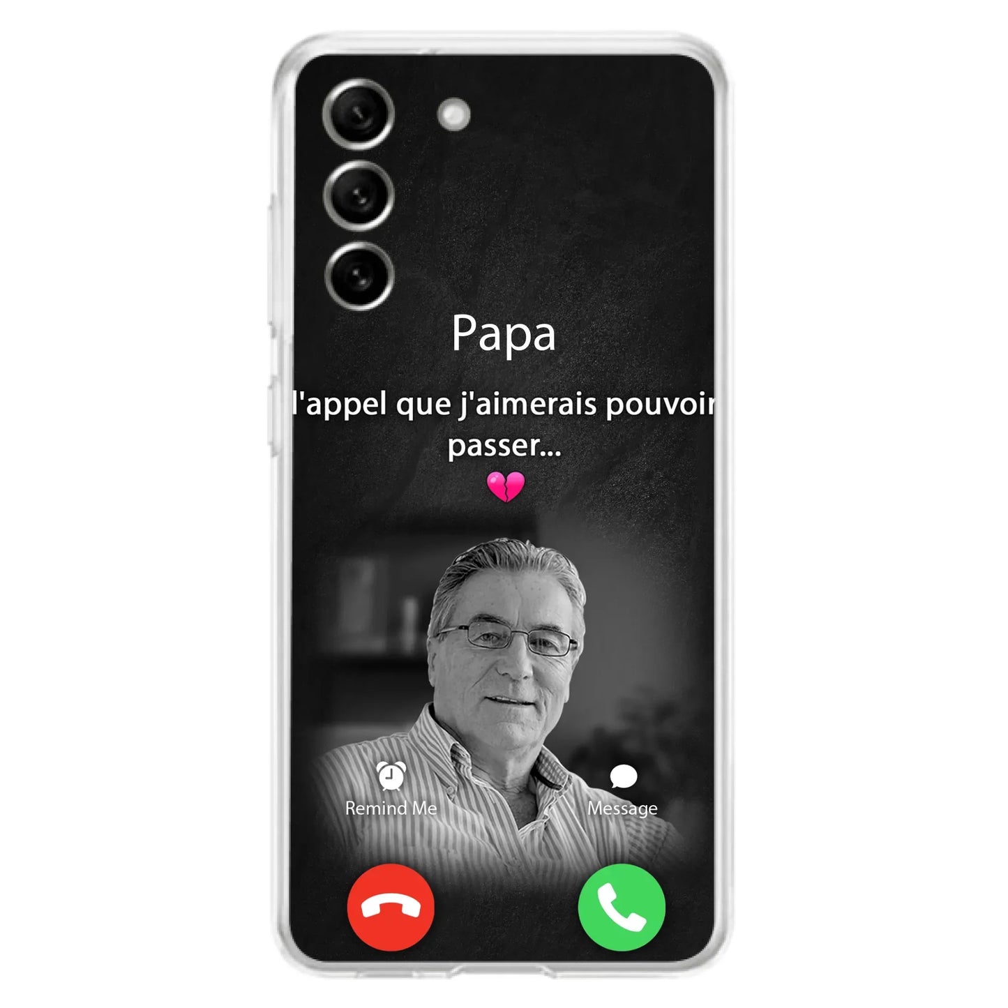 Coque de téléphone personnalisée pour papa commémoratif - Télécharger une photo - L'appel que j'aimerais pouvoir passer- Coque de téléphone pour iPhone/ Samsung