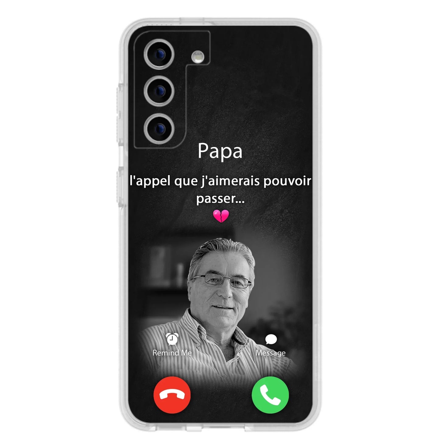 Coque de téléphone personnalisée pour papa commémoratif - Télécharger une photo - L'appel que j'aimerais pouvoir passer- Coque de téléphone pour iPhone/ Samsung