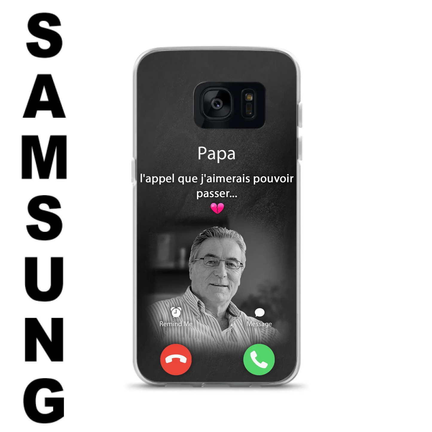 Coque de téléphone personnalisée pour papa commémoratif - Télécharger une photo - L'appel que j'aimerais pouvoir passer- Coque de téléphone pour iPhone/ Samsung