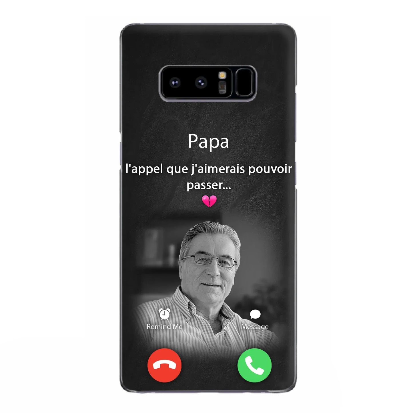 Coque de téléphone personnalisée pour papa commémoratif - Télécharger une photo - L'appel que j'aimerais pouvoir passer- Coque de téléphone pour iPhone/ Samsung