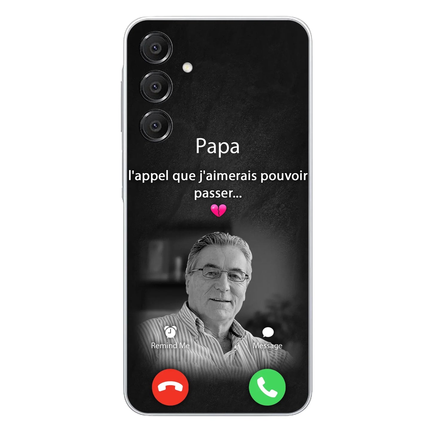 Coque de téléphone personnalisée pour papa commémoratif - Télécharger une photo - L'appel que j'aimerais pouvoir passer- Coque de téléphone pour iPhone/ Samsung