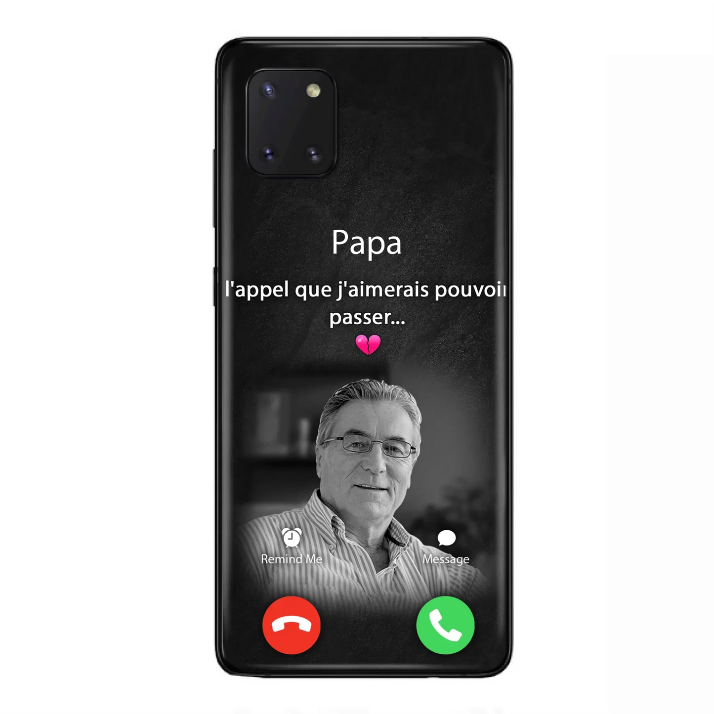Coque de téléphone personnalisée pour papa commémoratif - Télécharger une photo - L'appel que j'aimerais pouvoir passer- Coque de téléphone pour iPhone/ Samsung